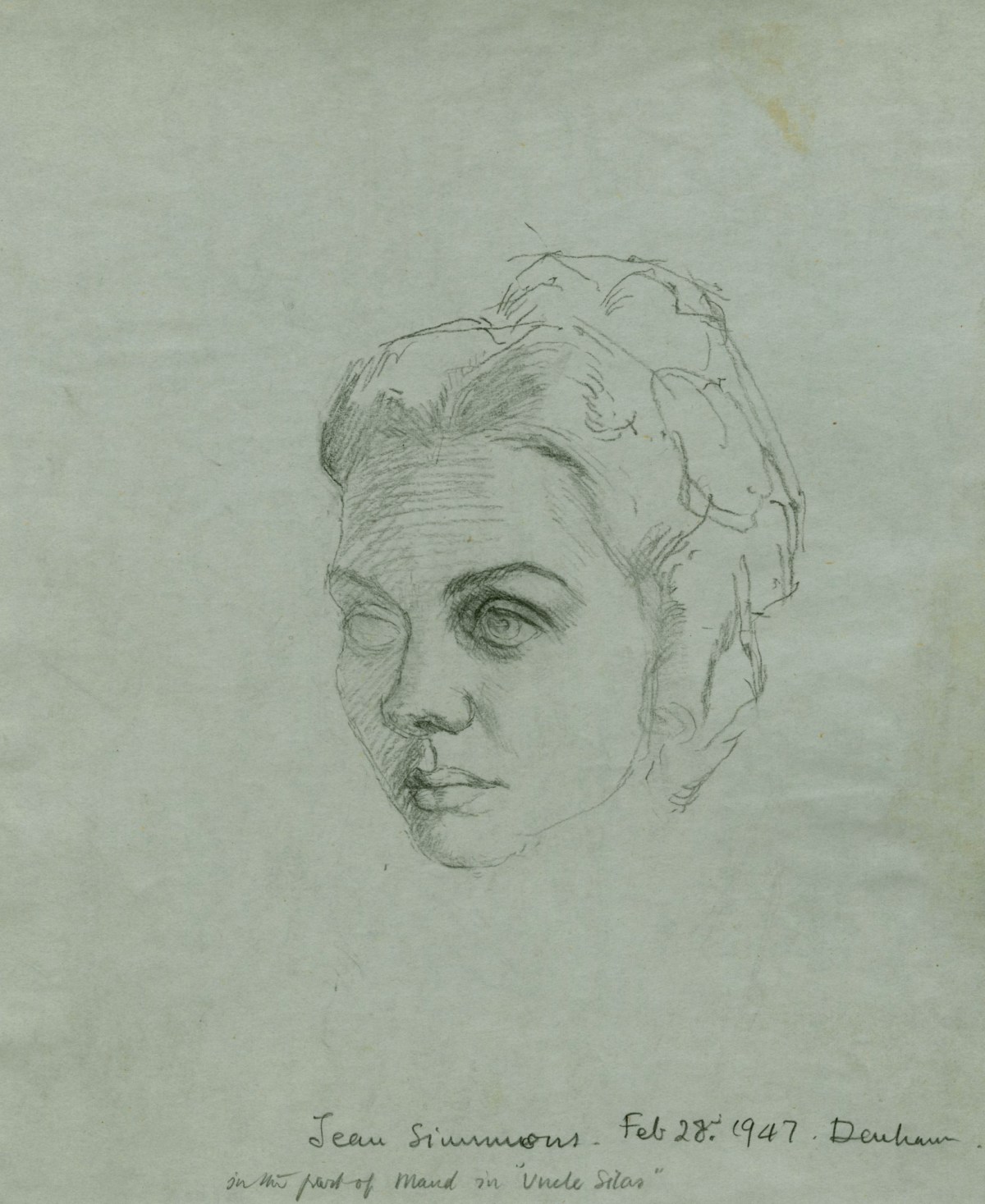 Charles W. Stewart, Portrait sketch of Jean Simmons in the role of Maud in Uncle Silas