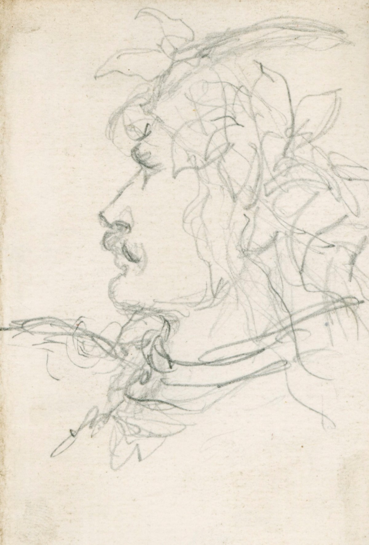 Sir John Gilbert RA, Man's head in profile