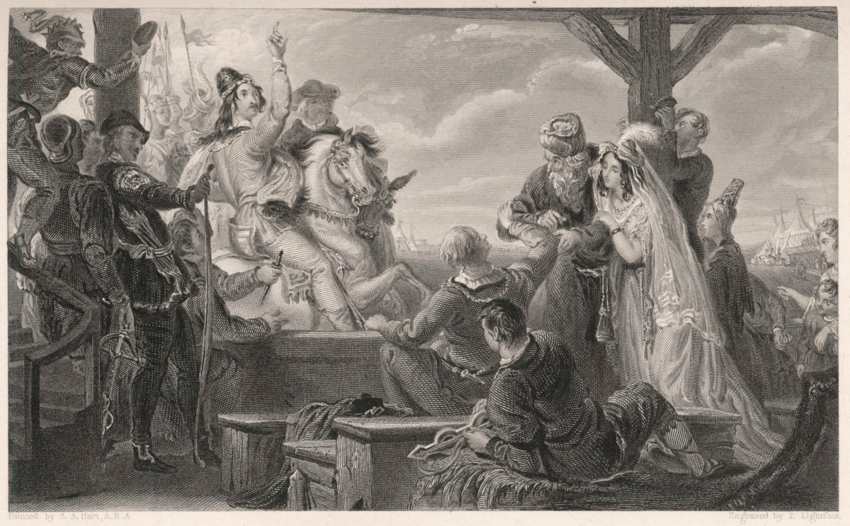 Solomon Alexander Hart RA, Prince John, Isaac and Rebecca at the "Passage of Arms" at Ashby