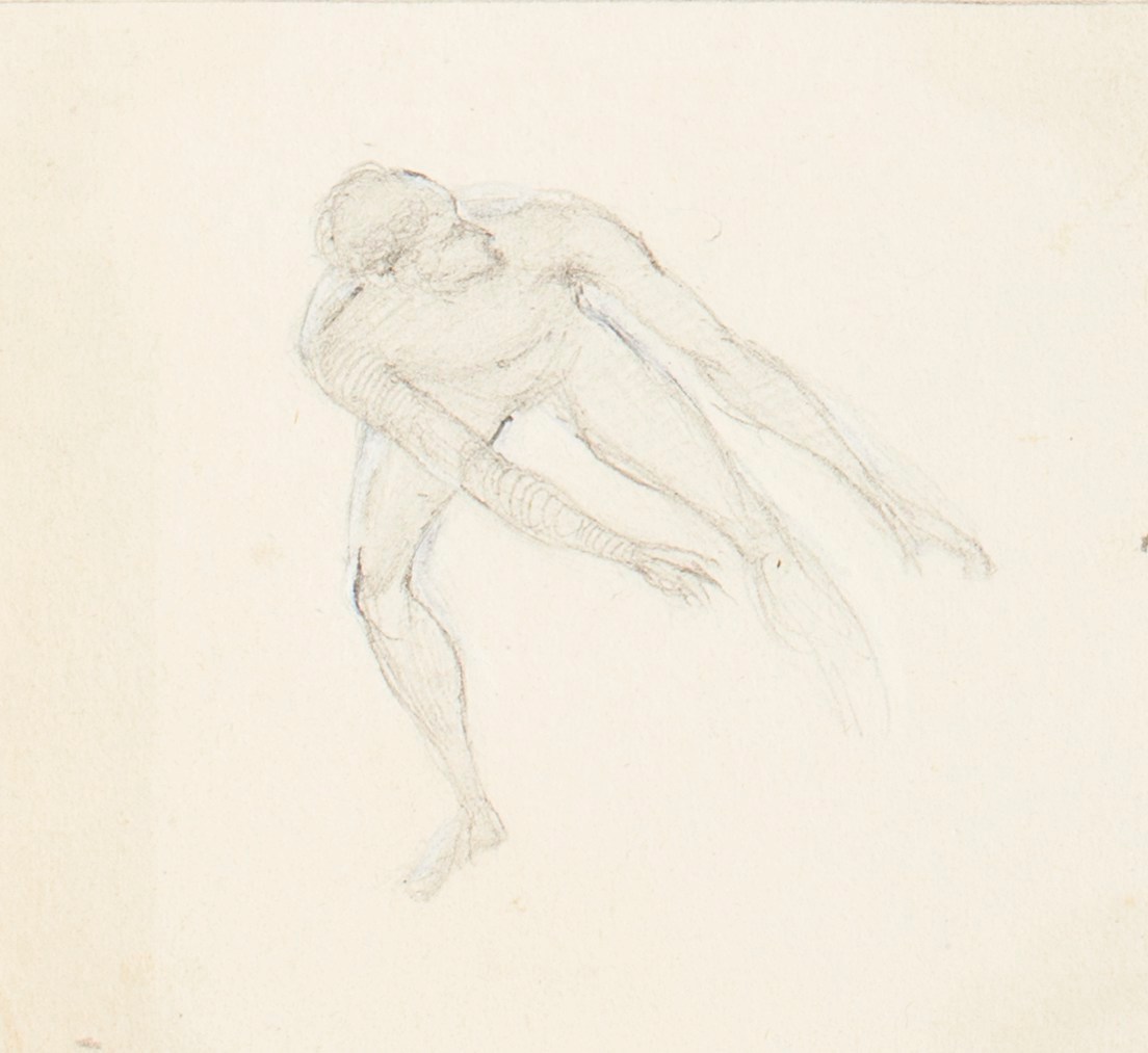 Henry Hugh Armstead RA, Study of a stooping male figure for 'The Sun and Moon Stand Still'