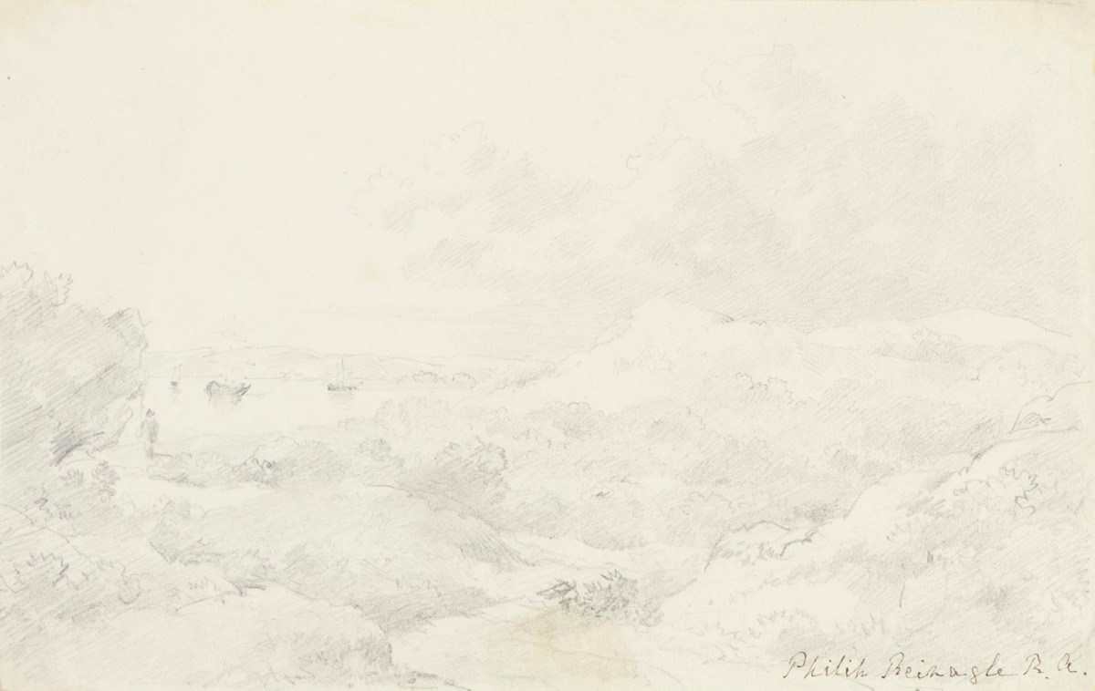 Philip Reinagle RA, Landscape with trees and the sea