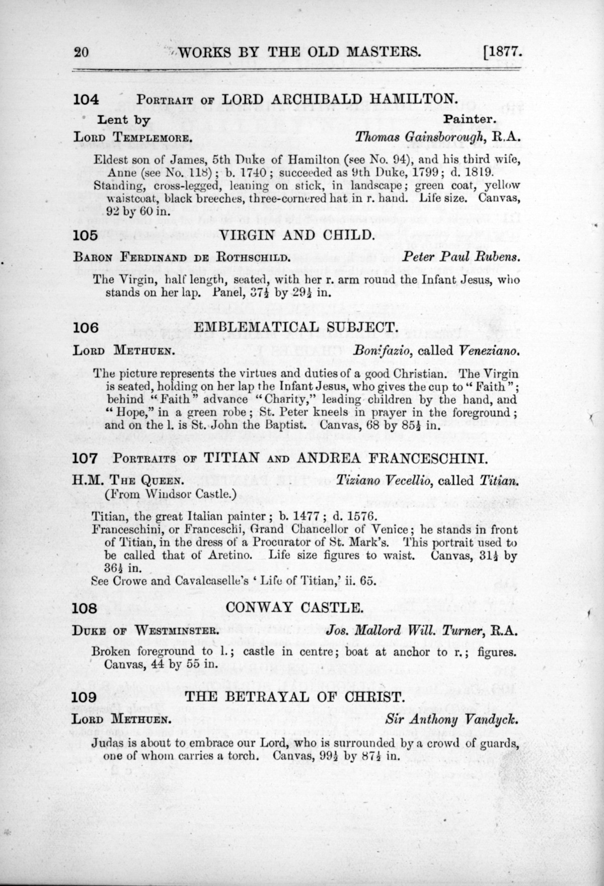 Page 20 of 1877 - Old Masters and deceased masters of the British School