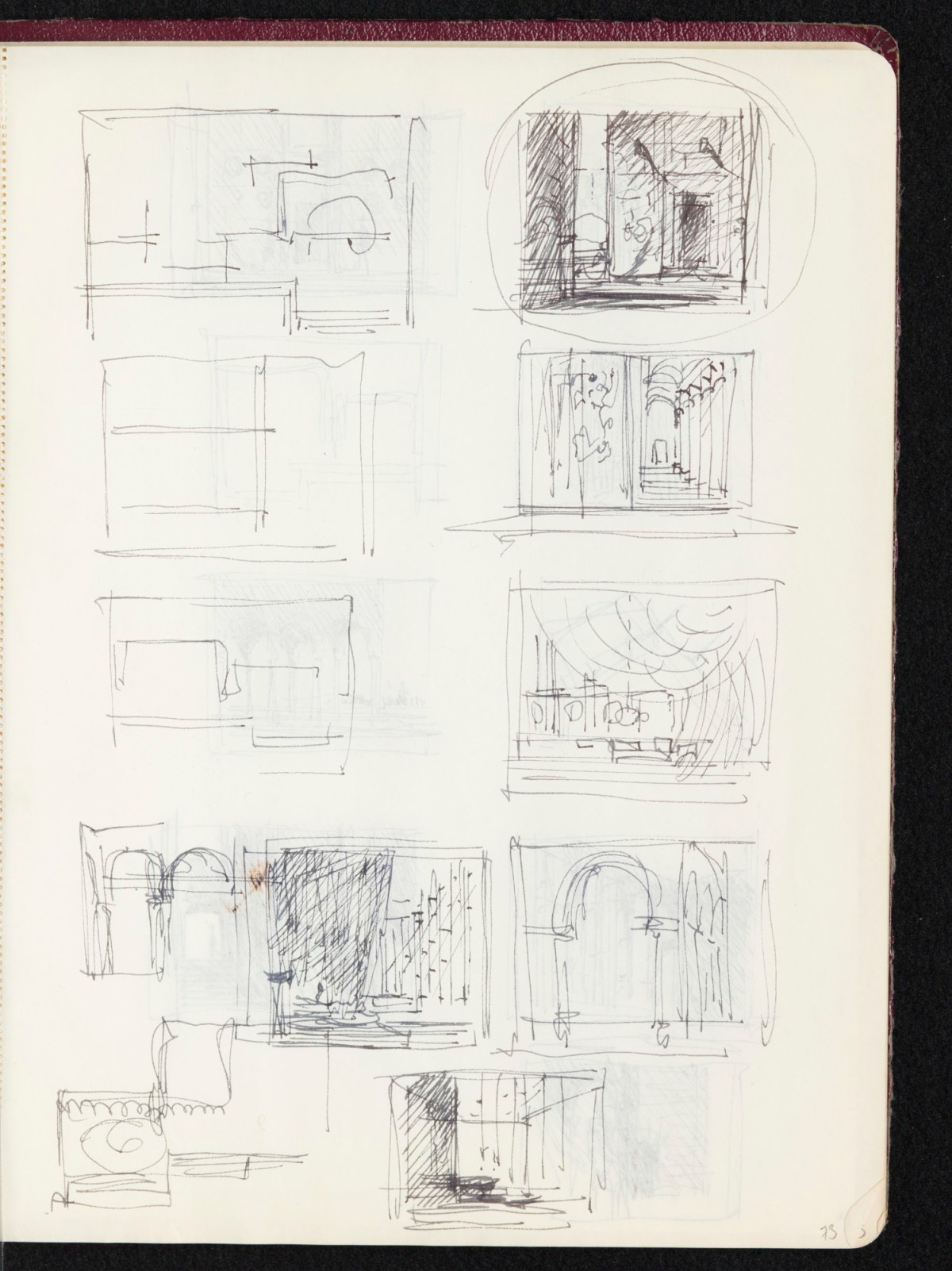 Sir Hugh Casson PRA, Sketchbook with designs and notes