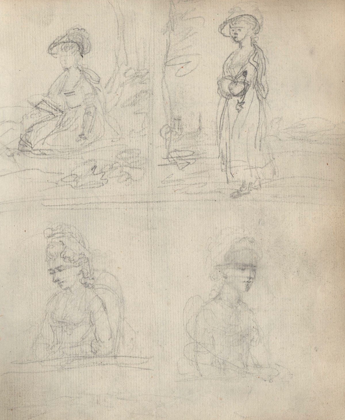 Unknown artist, Leaf from a sketchbook