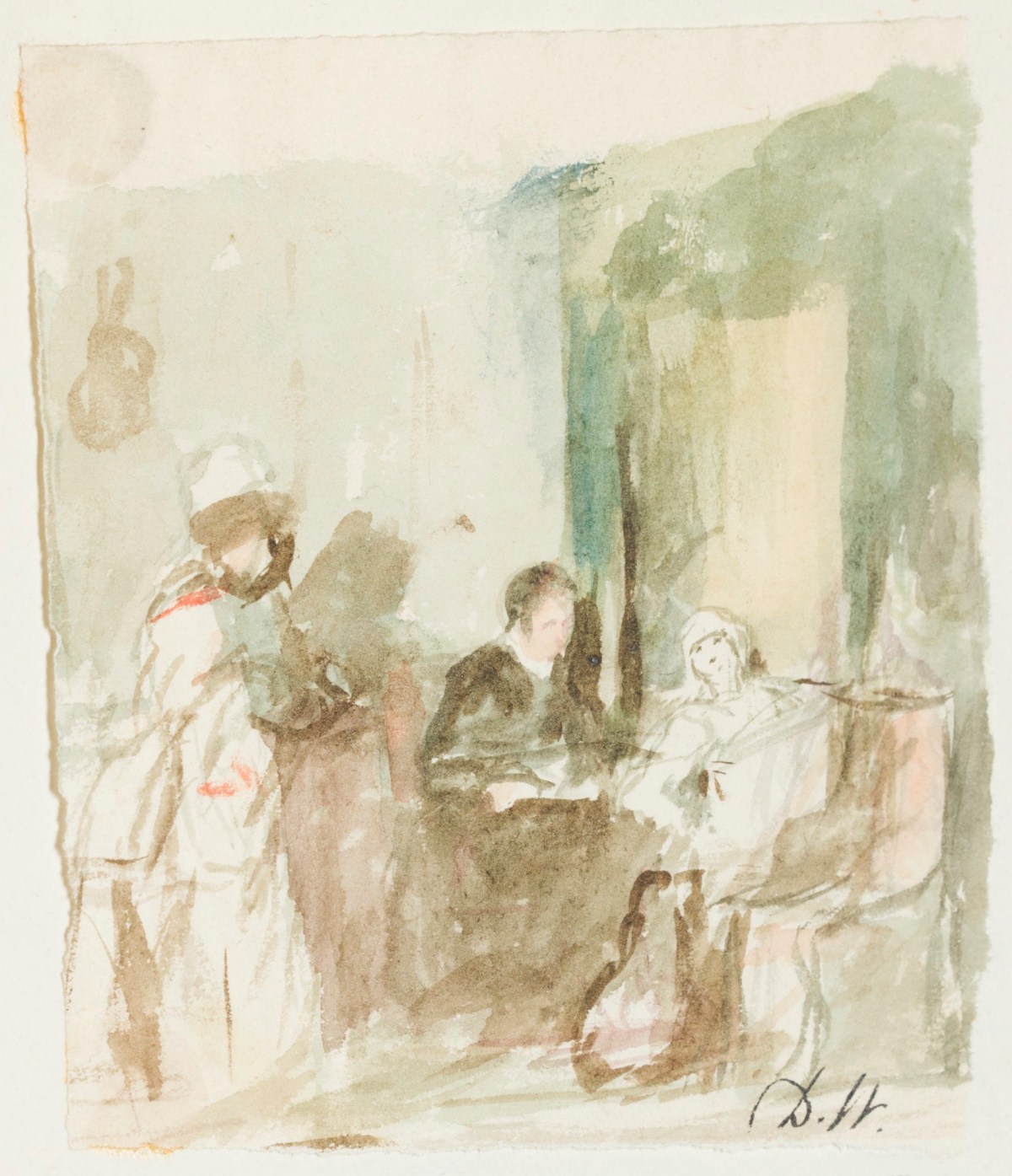 Sir David Wilkie RA, Study of figures in an interior