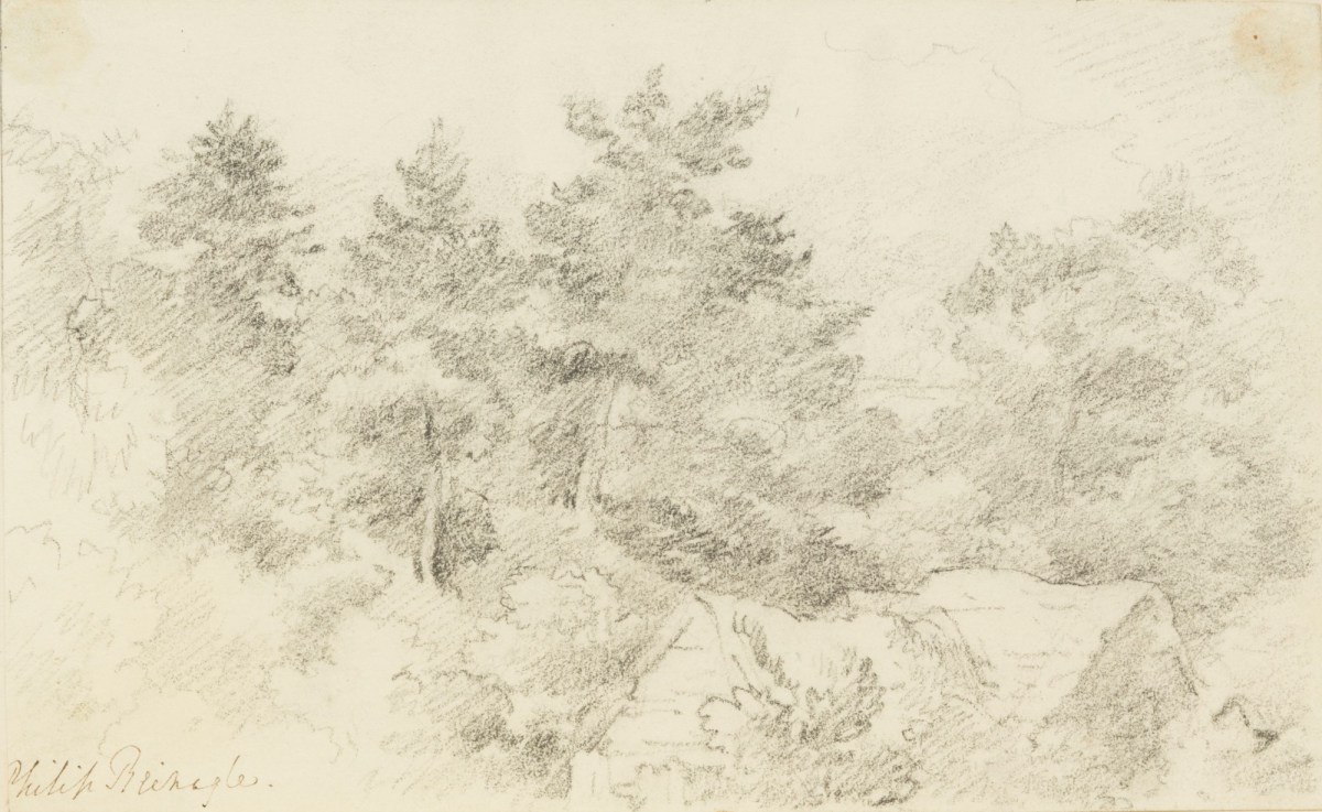 Philip Reinagle RA, Study of trees with rooftops
