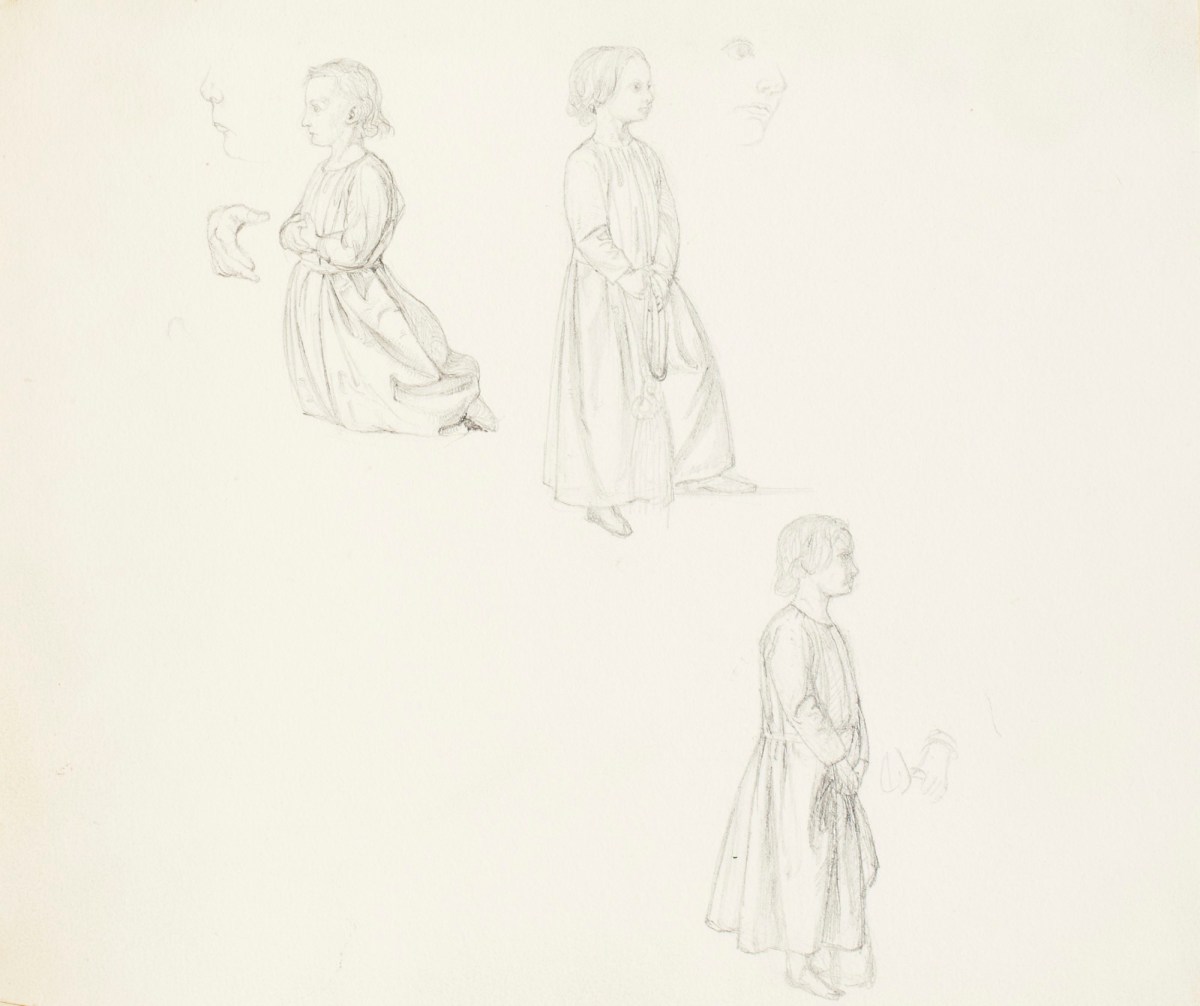 Henry Hugh Armstead RA, Studies of a child for the 'History of the Shirleys' reliefs