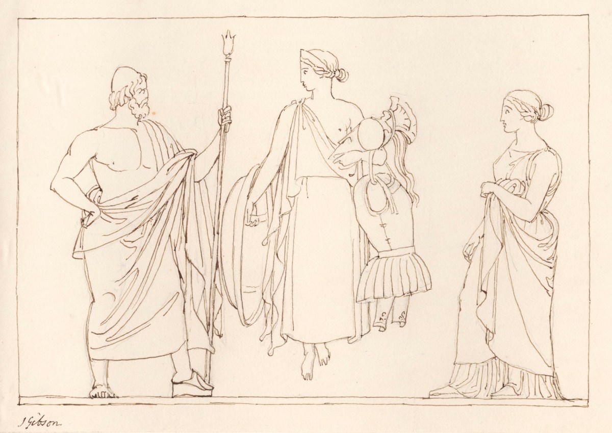 John Gibson RA, Odysseus presented with Achilles' armour (?)