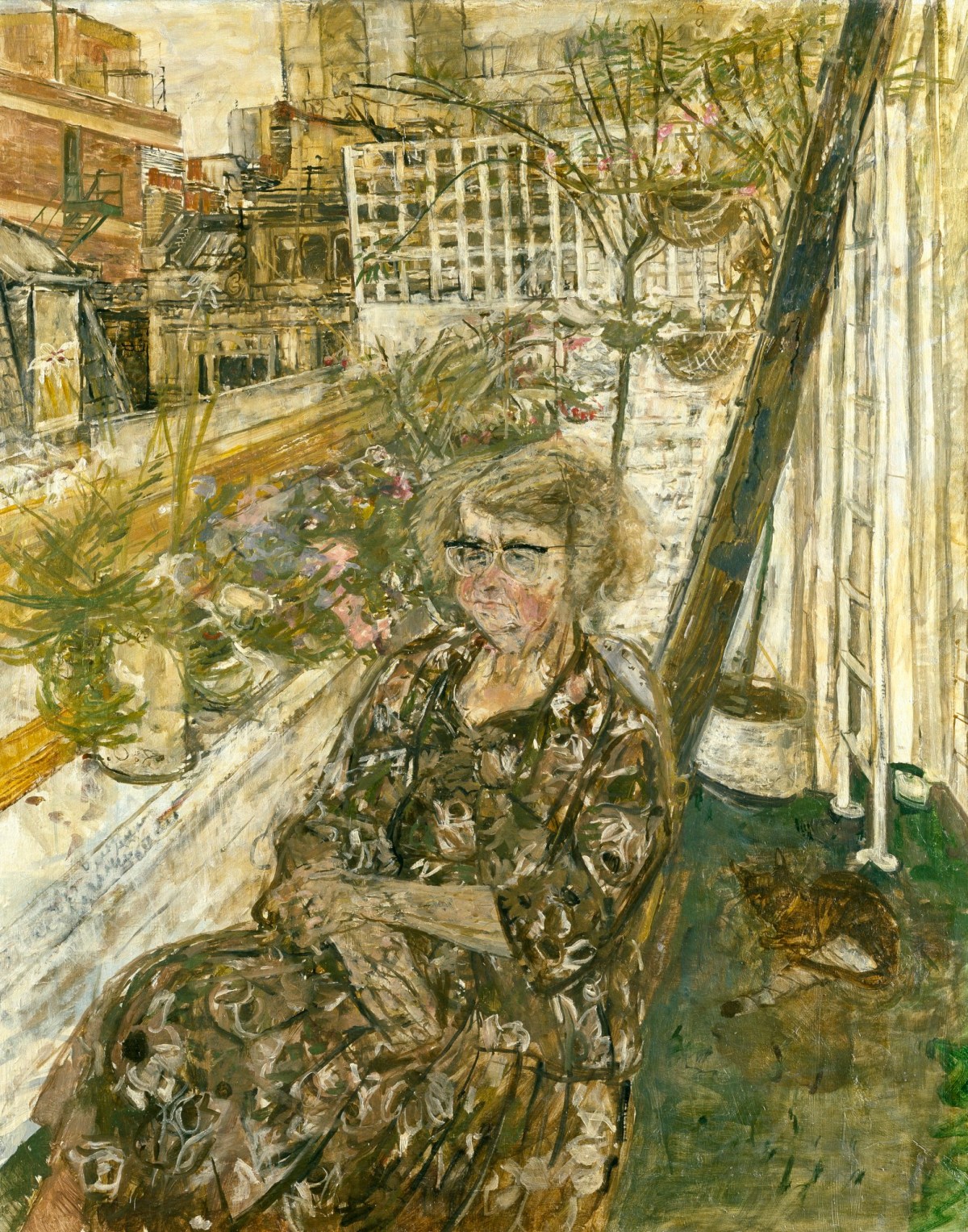 Olwyn Bowey RA, May sitting on the Roof Garden
