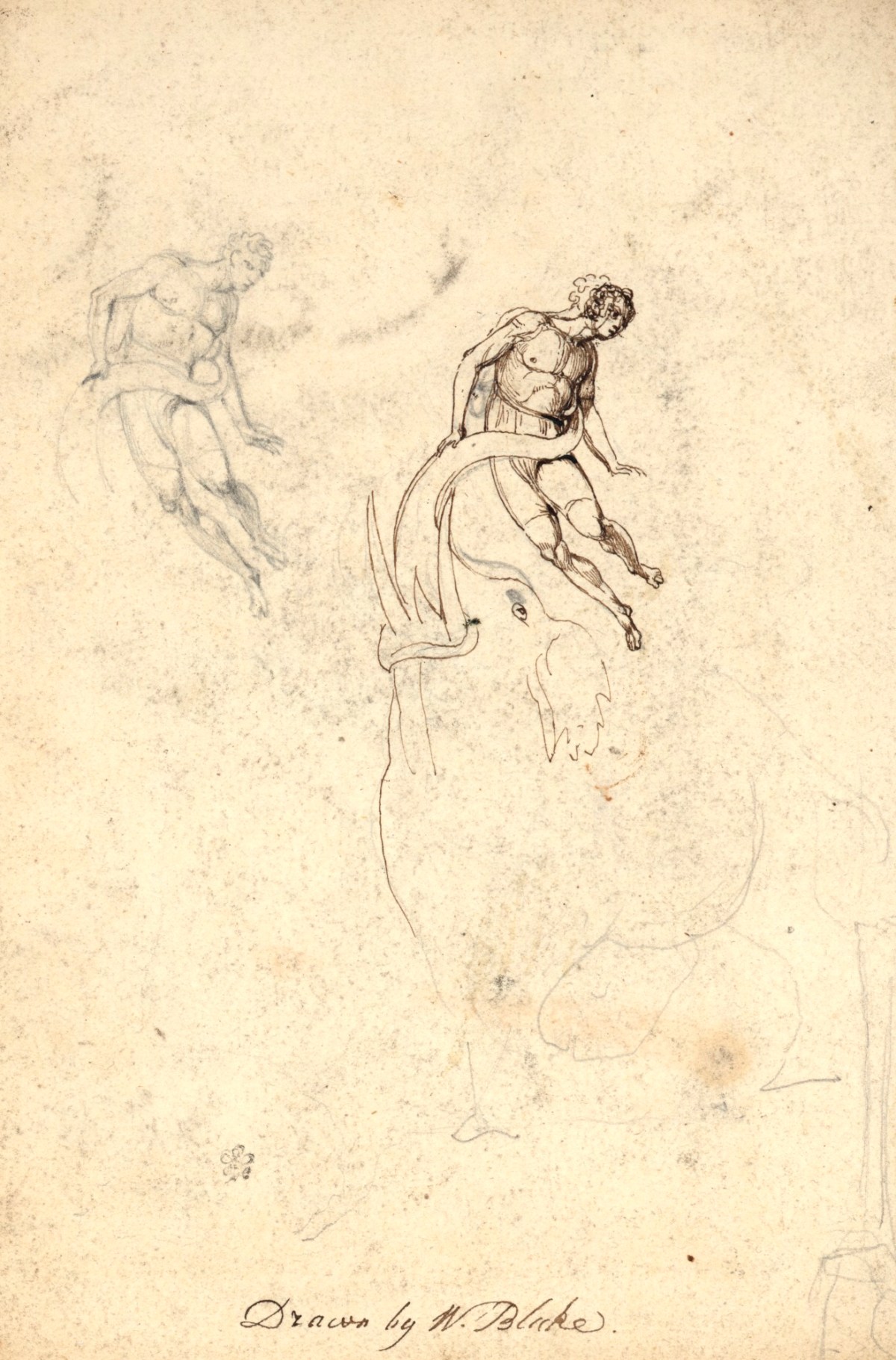 William Blake, Sketch for the frontispiece to 'The Lion'
