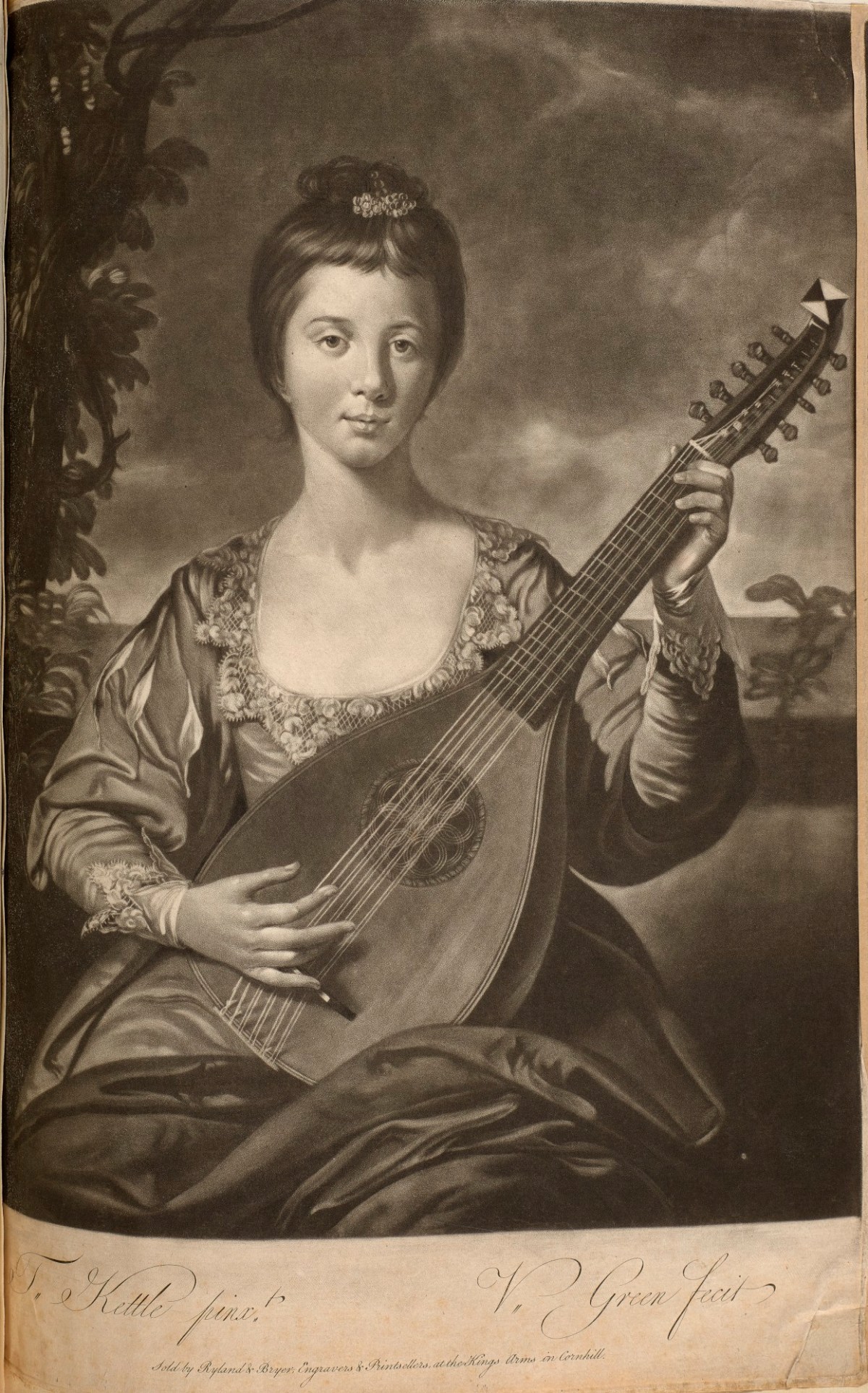 Tilly Kettle, Unidentified woman holding a lute