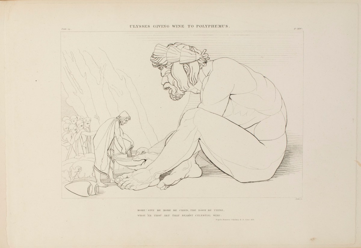 John Flaxman RA, Ulysses Giving Wine to Polyphemus