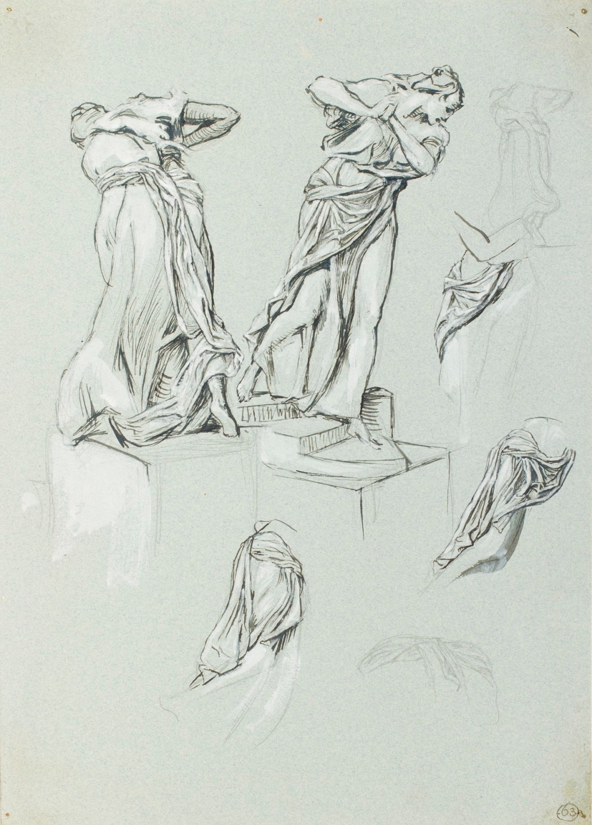 Henry Hugh Armstead RA, Draped studies of a female figure for 'Remorse'