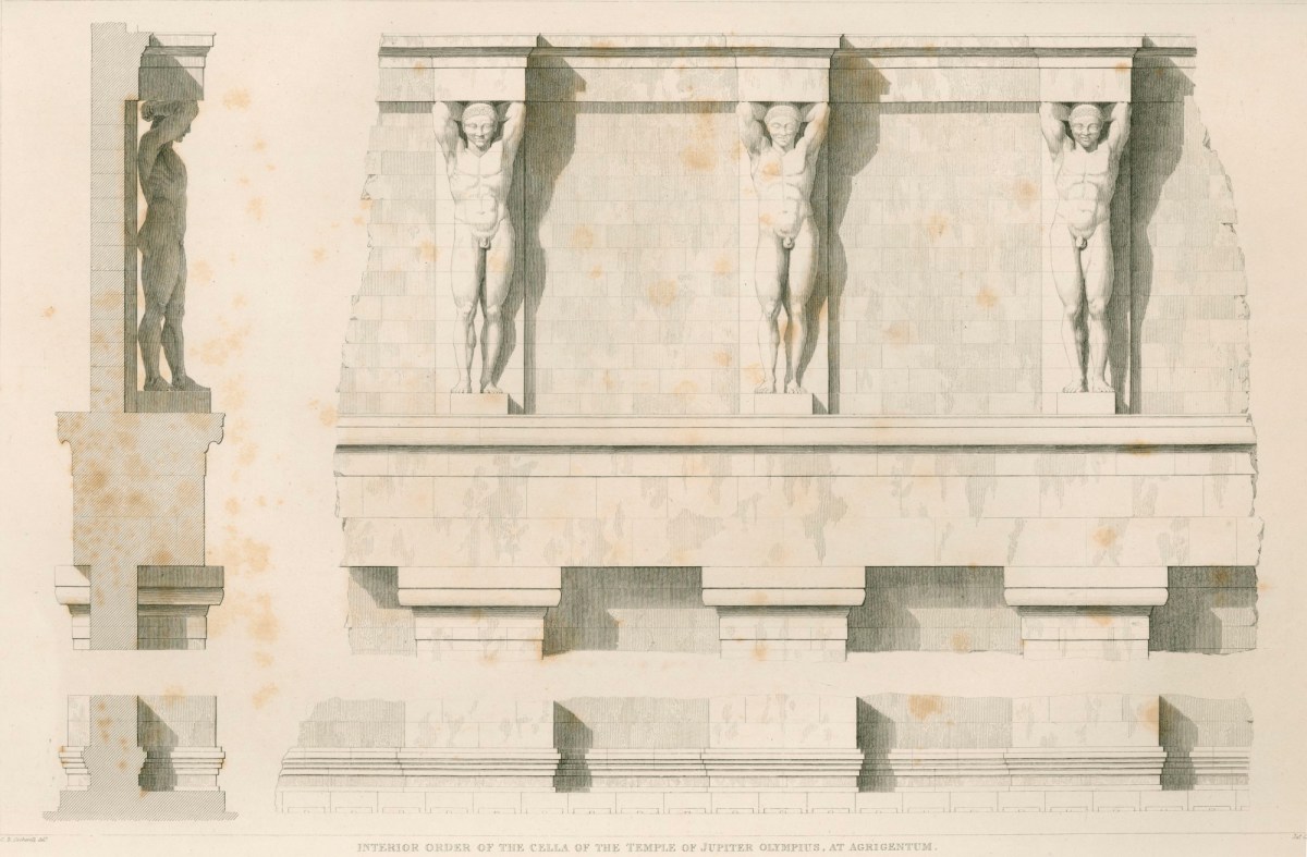 C.R. Cockerell RA, Temple of Jupiter Olympius, Agrigento: interior order of the cella