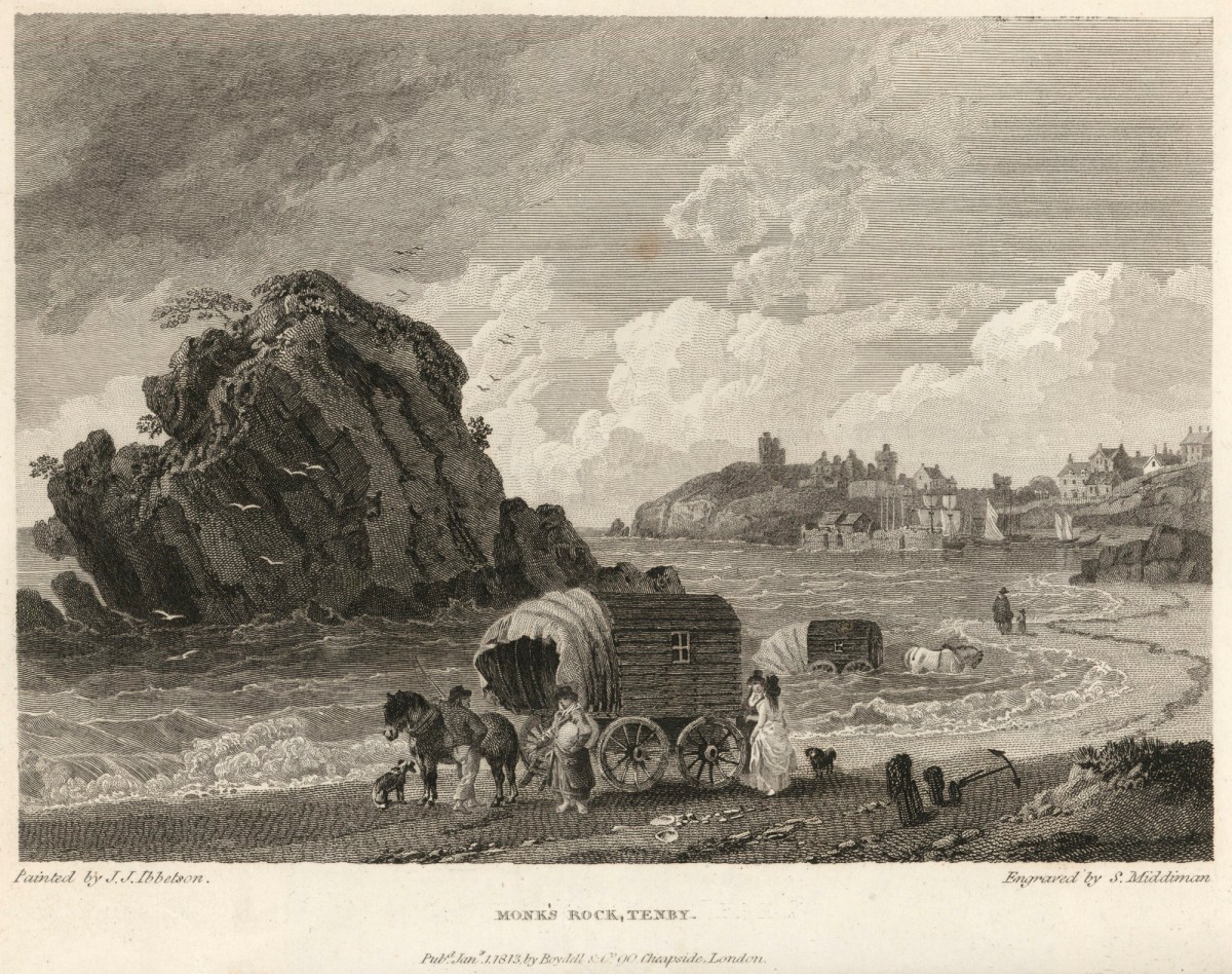 Julius Caesar Ibbetson the Elder, Monk's Rock, Tenby