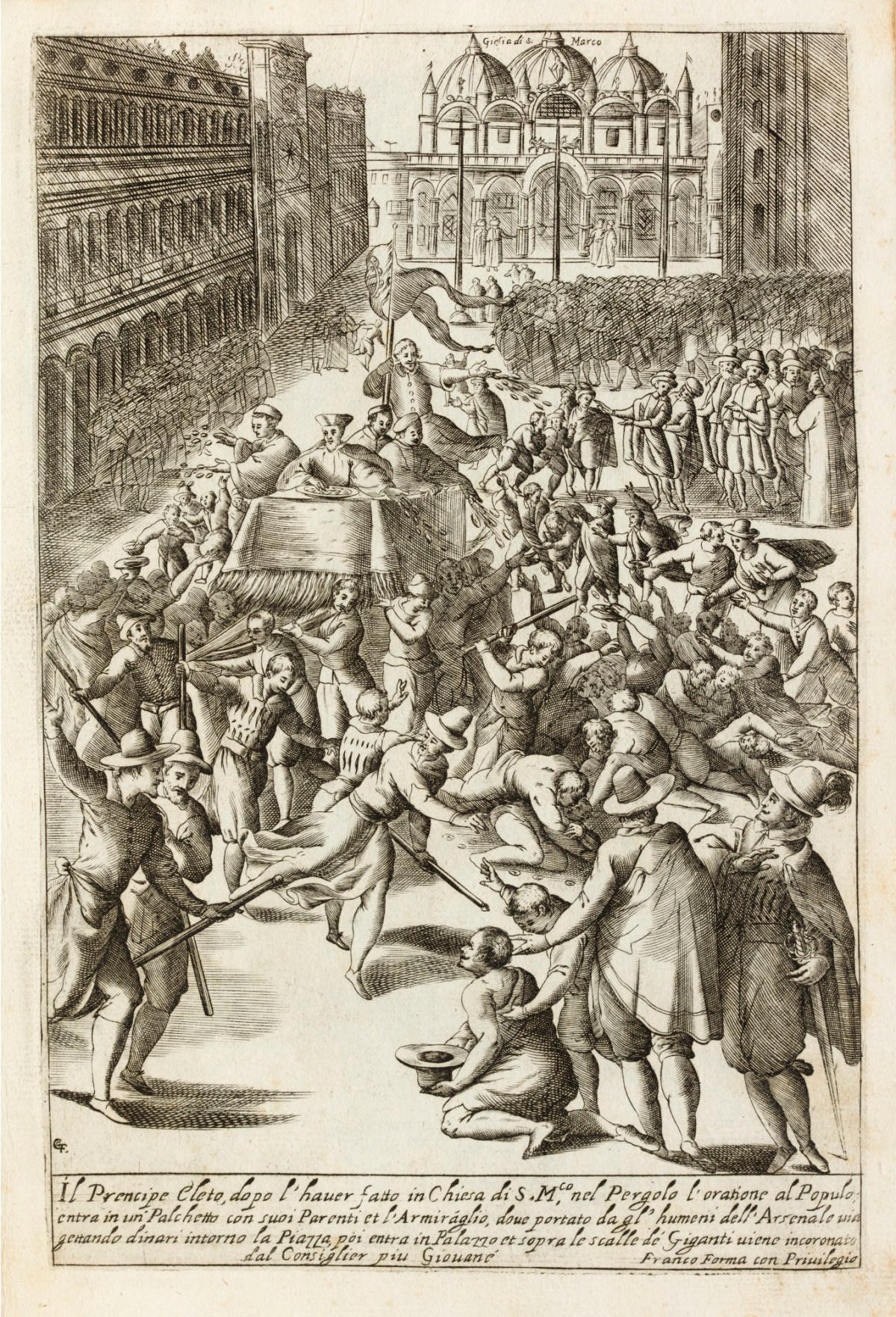 Unsigned, The Prince throwing money to the crowd before his coronation.