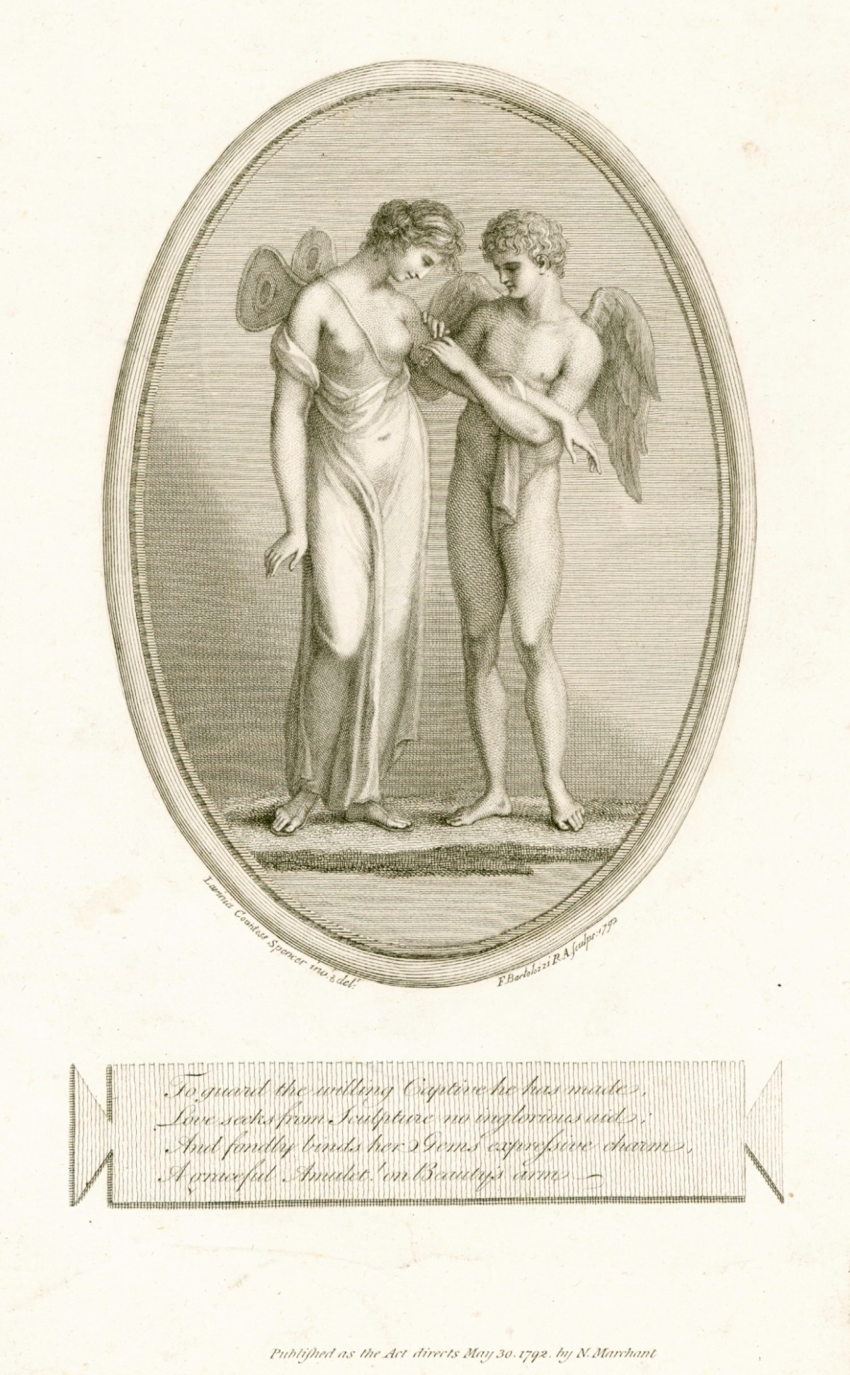 Francesco Bartolozzi RA, Cupid and Psyche