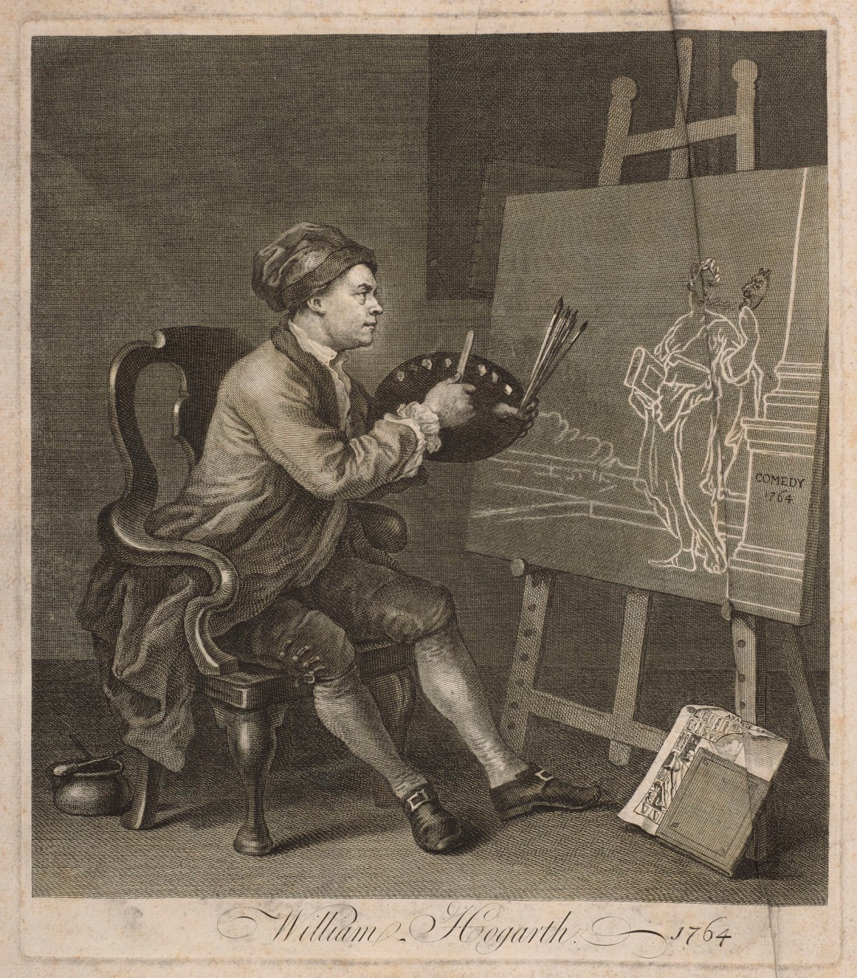 William Hogarth, Hogarth Painting the Comic Muse