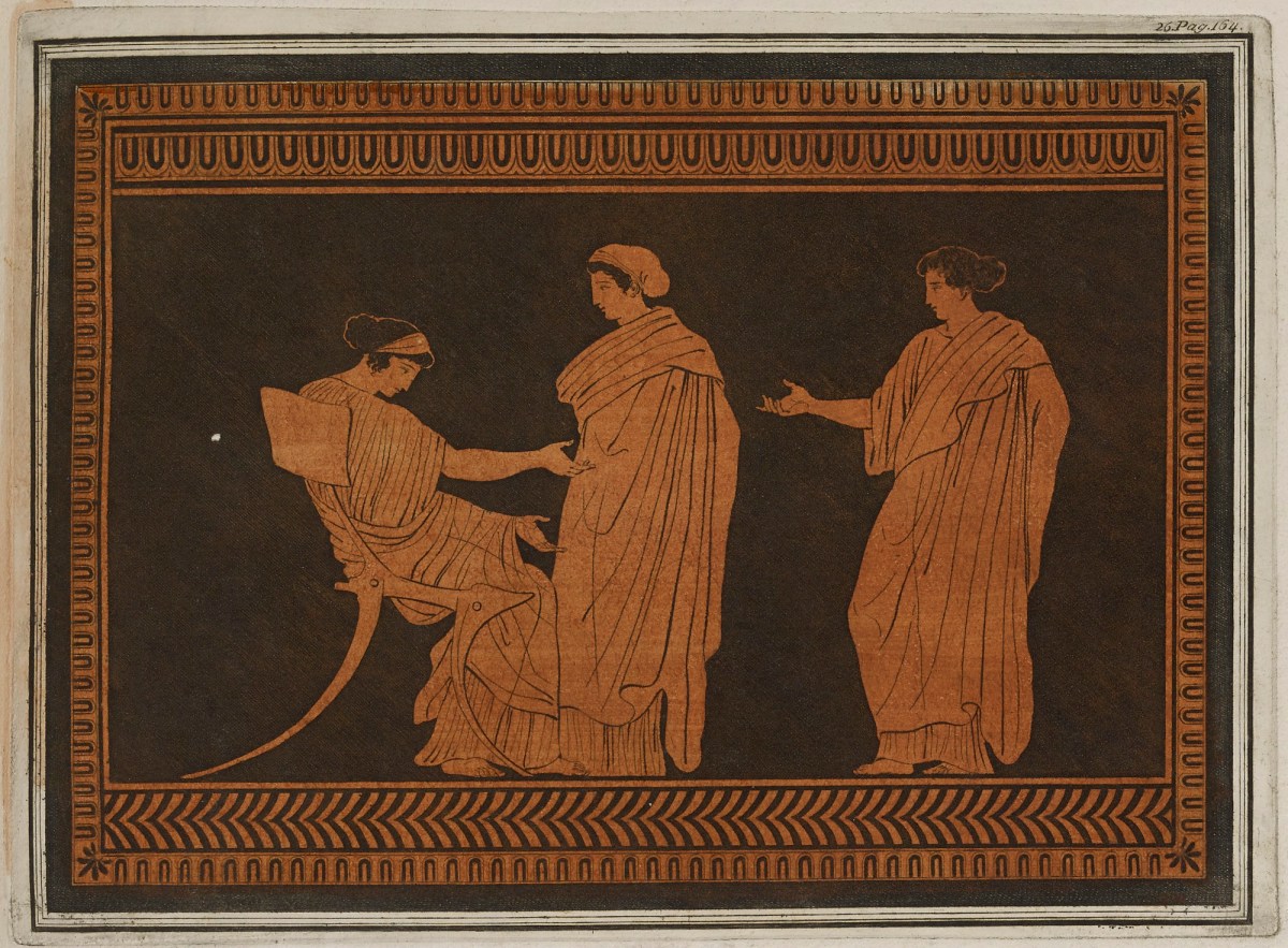 Sir William Hamilton, Colour plate of attic hydria showing two women playing ball