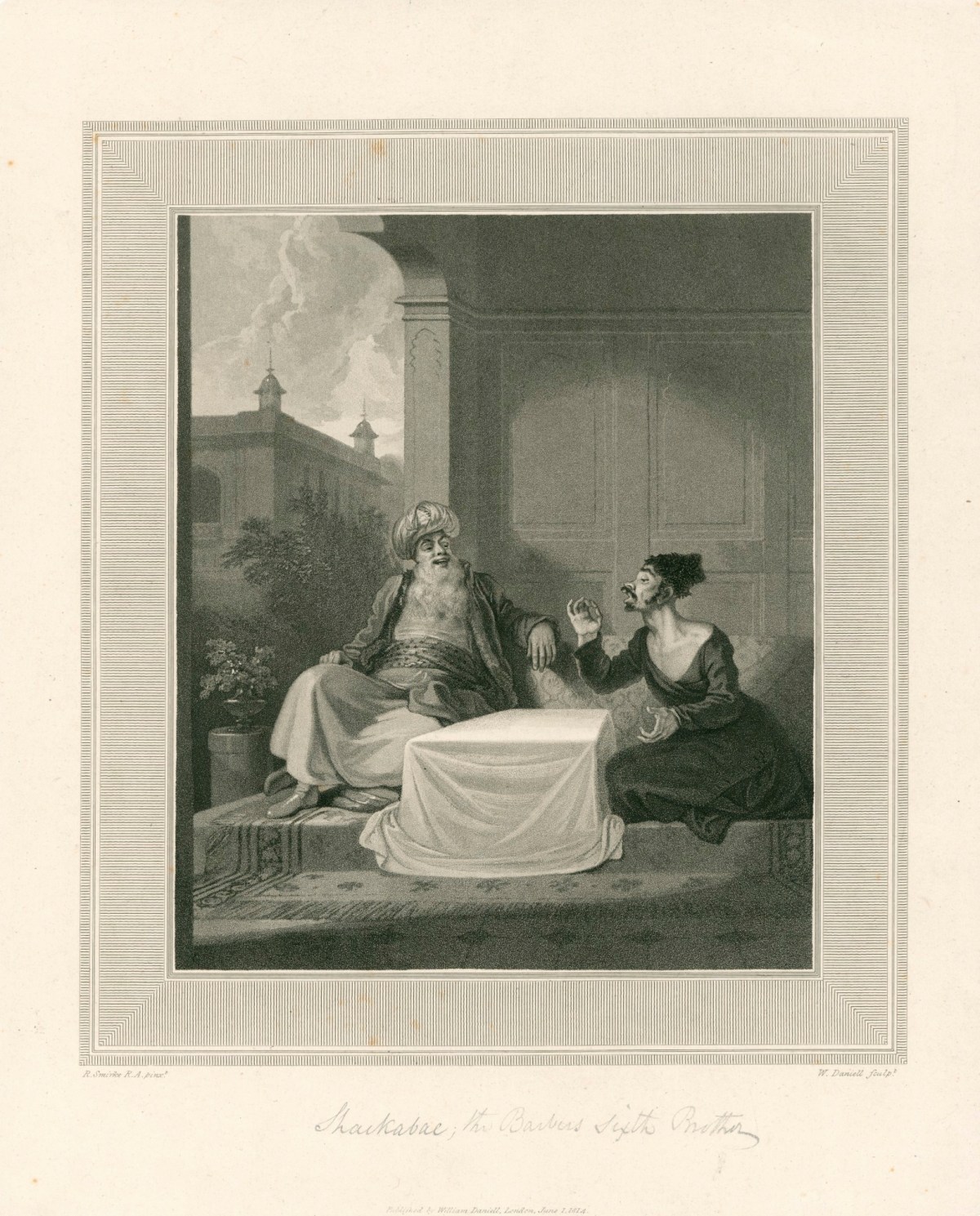 William Daniell RA, The Adventure Of Hunch-Back, And The Stories Connected With It, (From The Arabian Nights Entertainments.) with illustrative Prints, Engraved By William Daniell, From Pictures Painted By Robert Smirke, R.A.