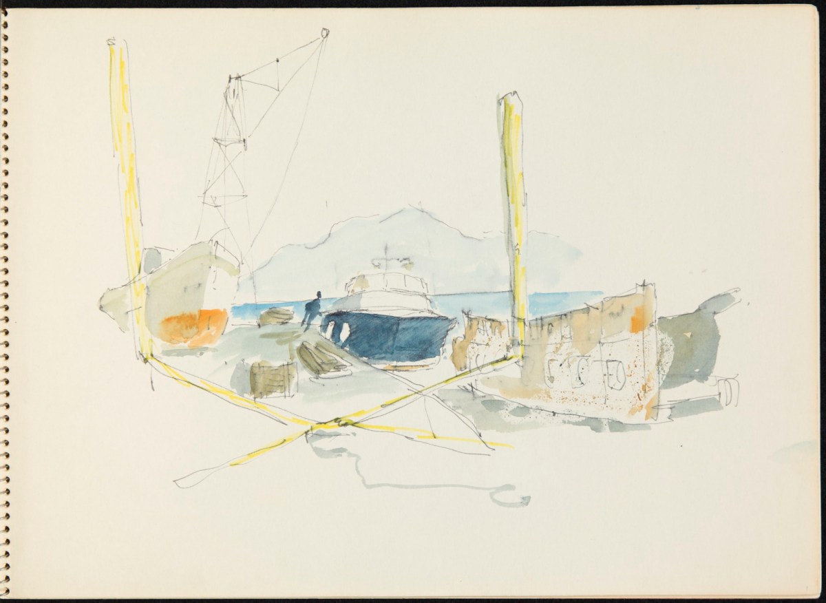 Sir Hugh Casson PRA, Majorca boats sketchbook