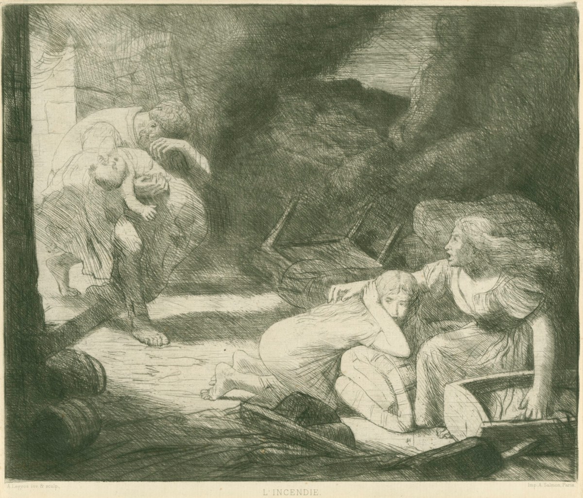 Alphonse Legros, L'Incendie