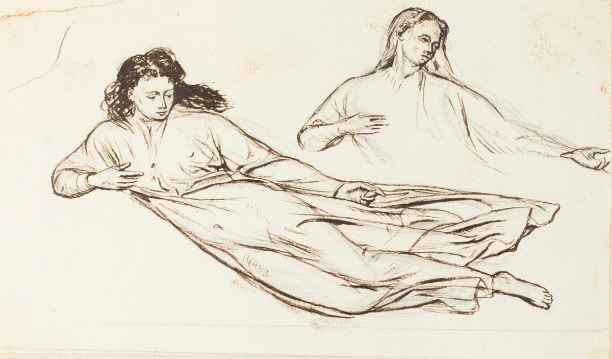 Henry Hugh Armstead RA, Two studies of floating female figures