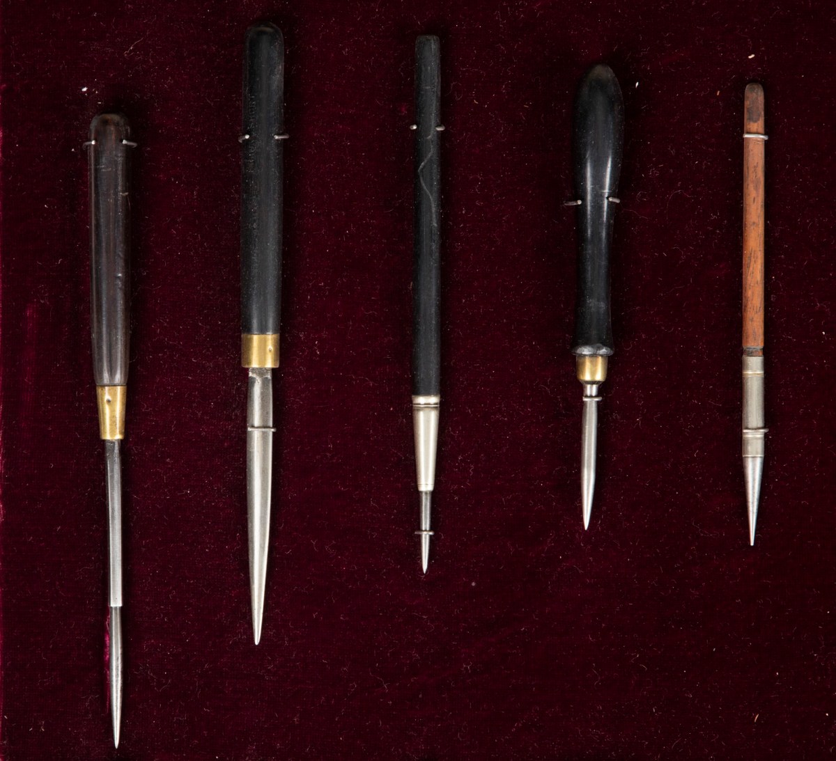 Sir Frank Short RA, Framed collection of engraving and other tools used by Sir Frank Short RA
