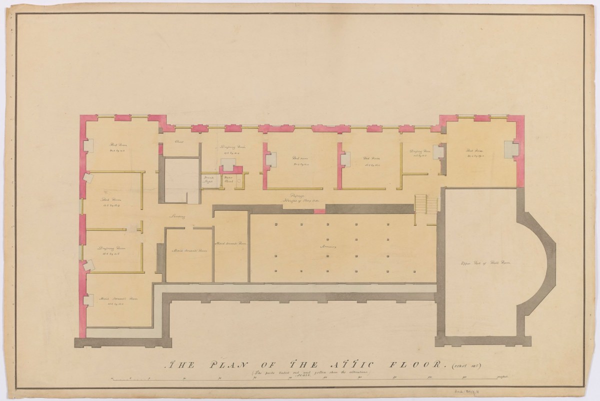 Samuel Ware, Alternative designs for alterations and additions to Burlington House, Piccadilly, Westminster, London: attic floor plan