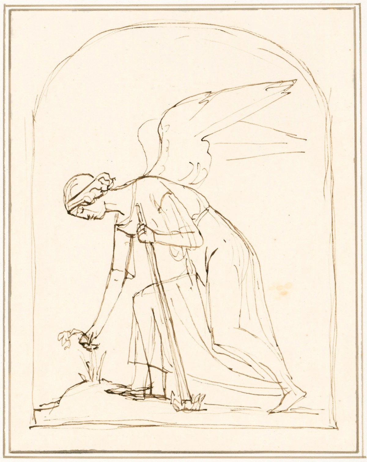 John Gibson RA, Angel picking a flower, for the Bonomi memorial