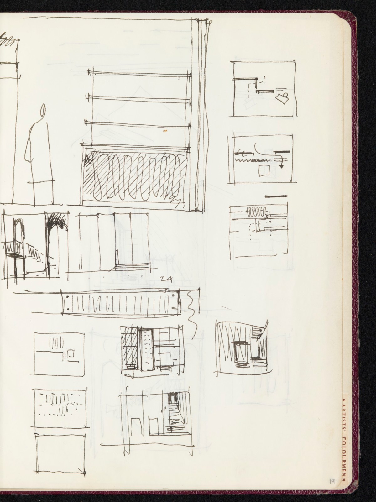 Sir Hugh Casson PRA, Sketchbook with designs and notes