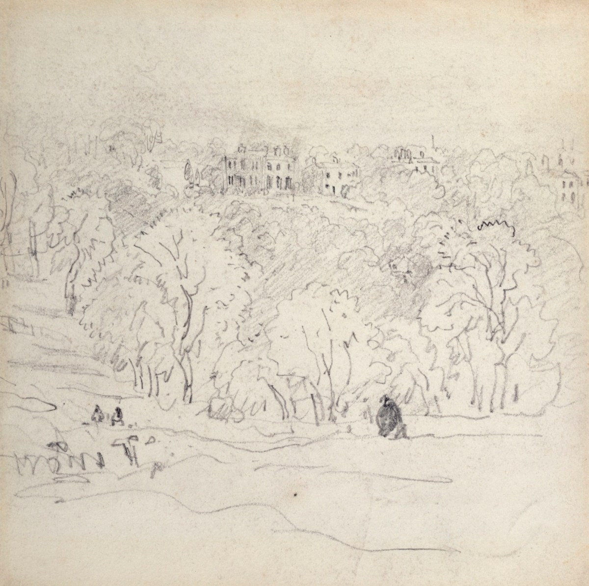David Cox the elder, View of woods and houses from a hillside