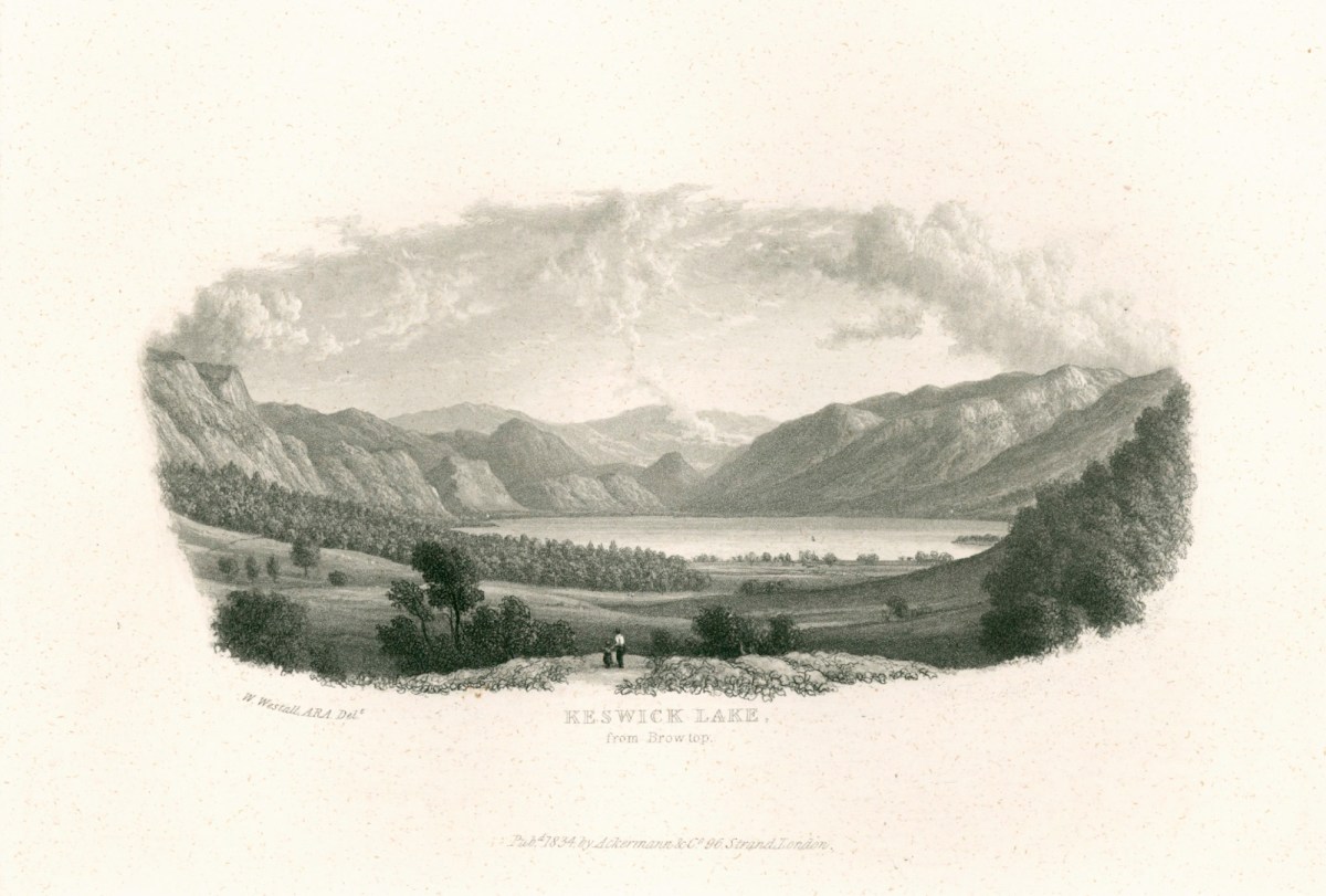 William Westall ARA, Keswick Lake, from Browtop