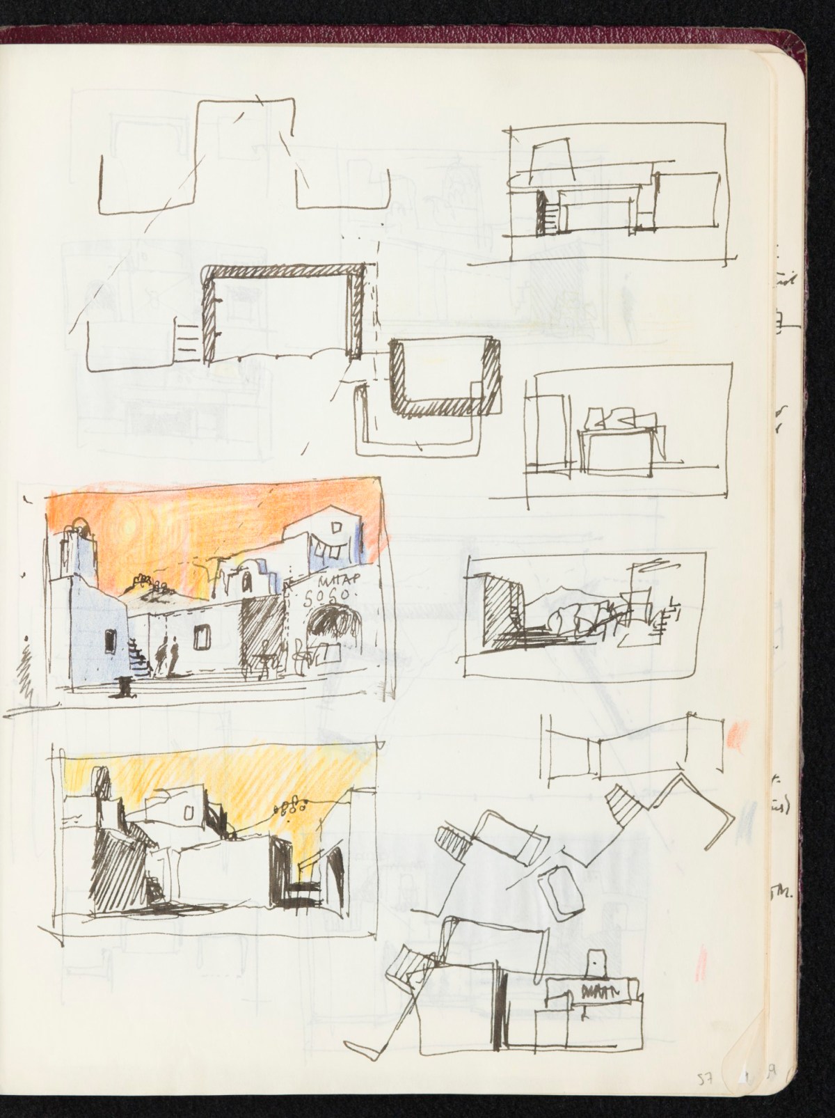 Sir Hugh Casson PRA, Sketchbook with designs and notes