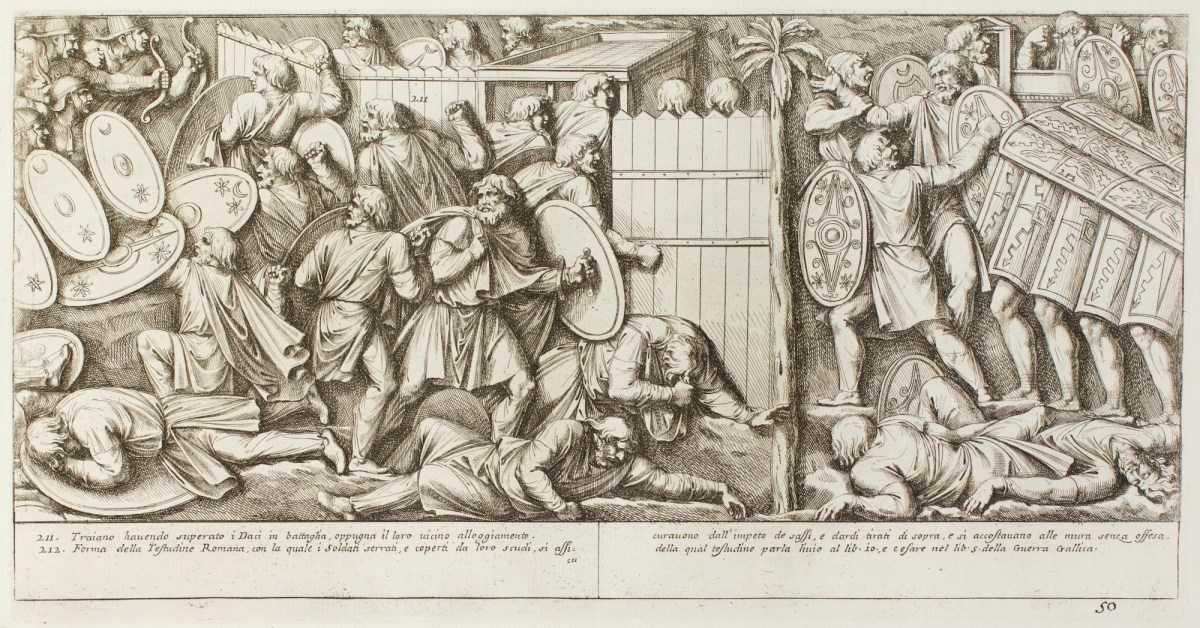 Pietro Santi Bartoli, Plate 50: Dacians being defeated by the Romans soldiers