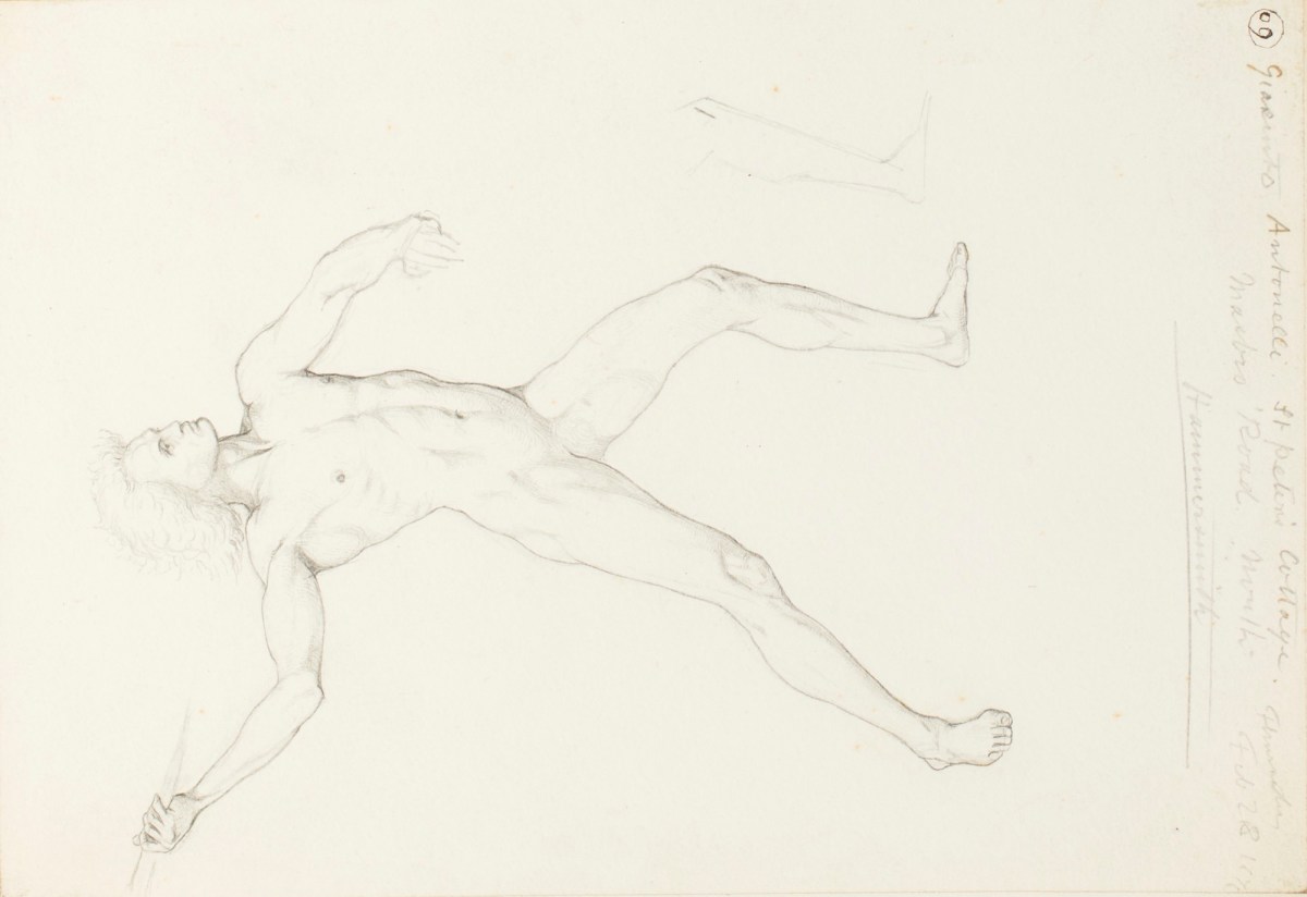 Henry Hugh Armstead RA, Study of a male nude for a "medal for Engineers"