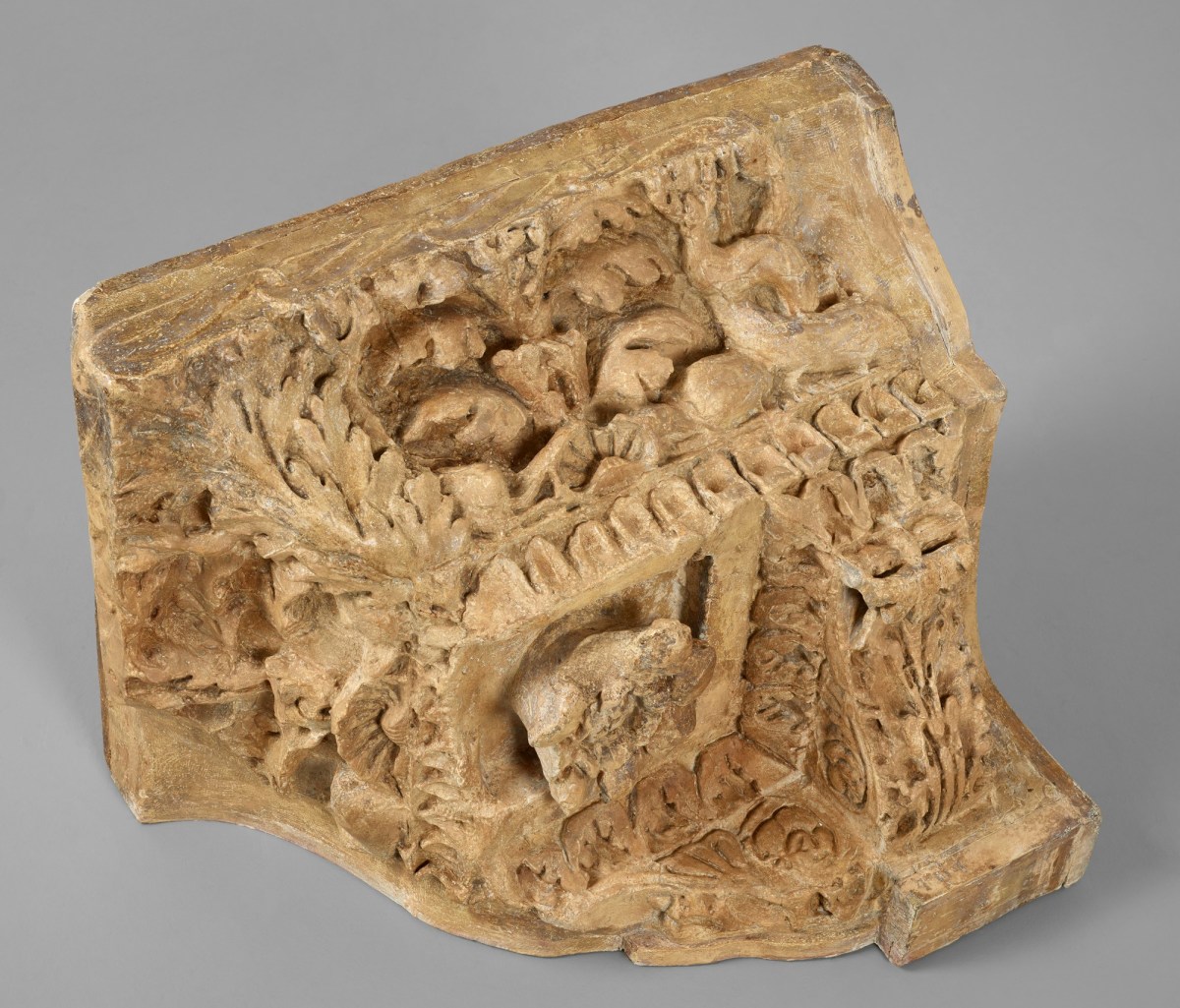 Domitian's Palace, Palatine, Rome, Cast of corner of cornice from Aula Regia