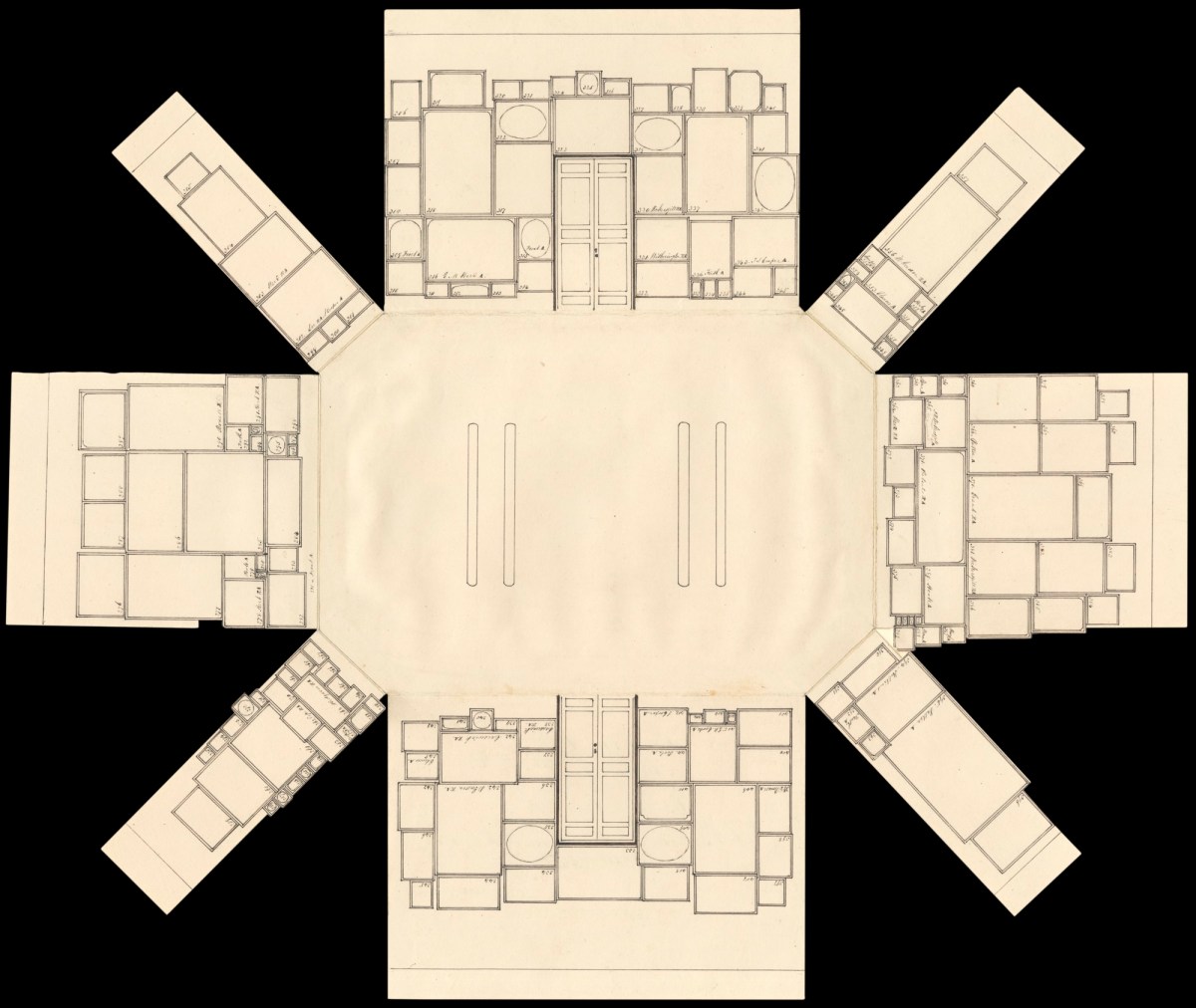 , Pop-up diagrams of the hang of works in the summer exhibition