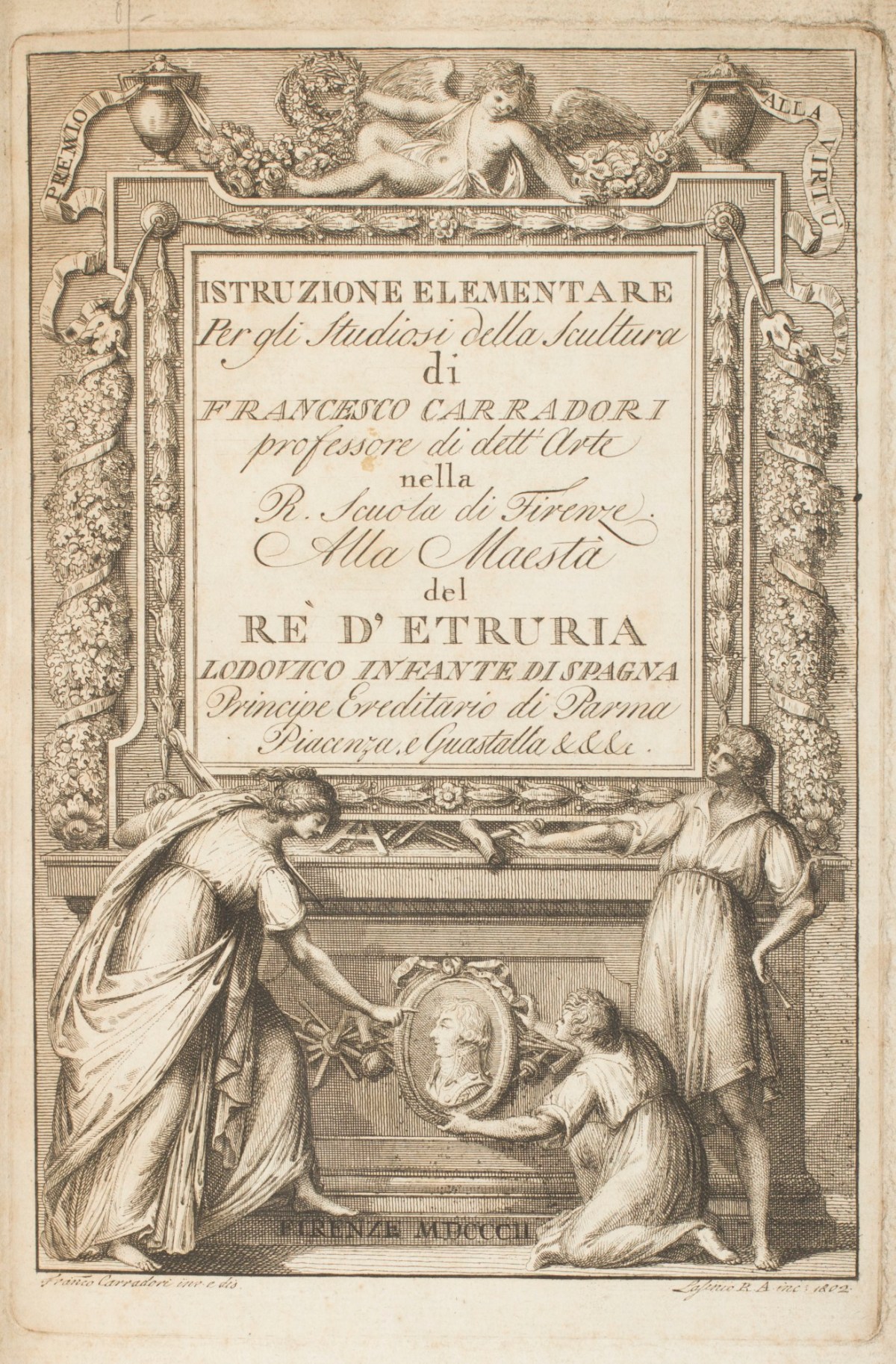 Carlo Lasinio, Title-page to Francesco Carradori, Istruzione Elementare per gli Studiosi di Scultura