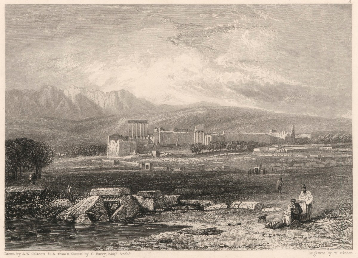 Sir Augustus Wall Callcott RA, Mount Lebanon and the Ruins of Baalbec