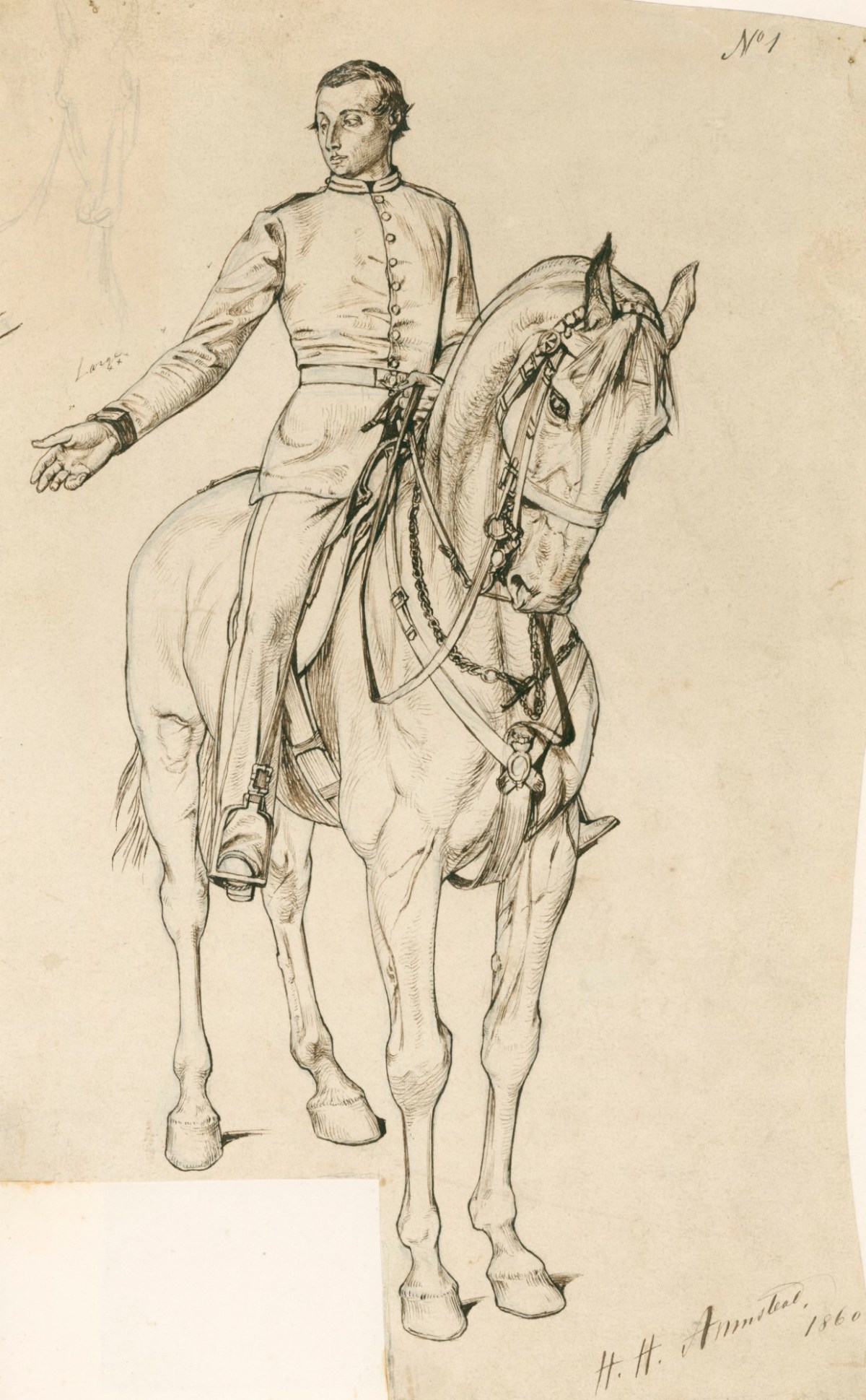 Henry Hugh Armstead RA, Study of a cavalryman for the 'Outram Shield'