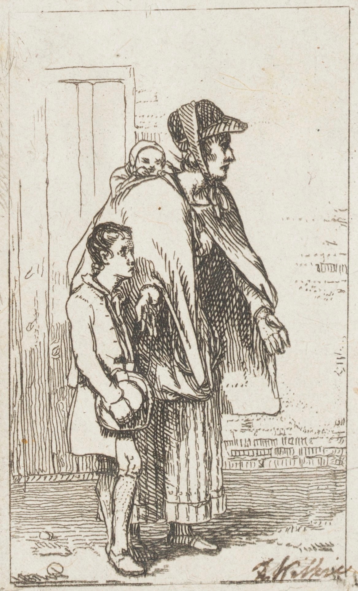 Sir David Wilkie RA, A Beggar Woman with Two Children