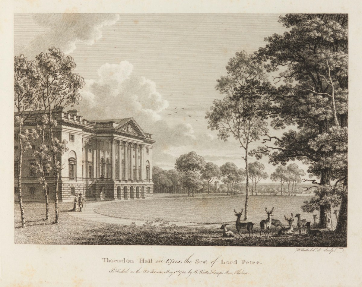 William Watts, Thorndon Hall in Essex, the seat of Lord Petre