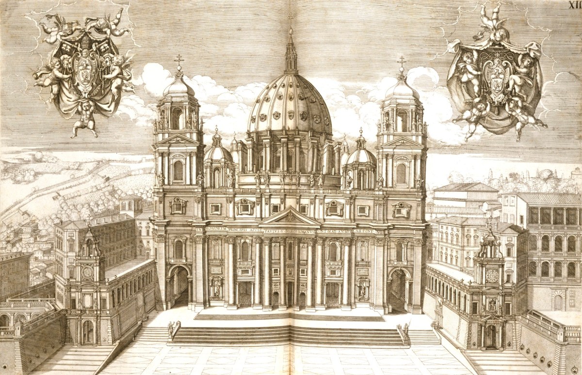 Martino Ferrabosco, St Peter's, Rome: view of facade (as projected in 1620)