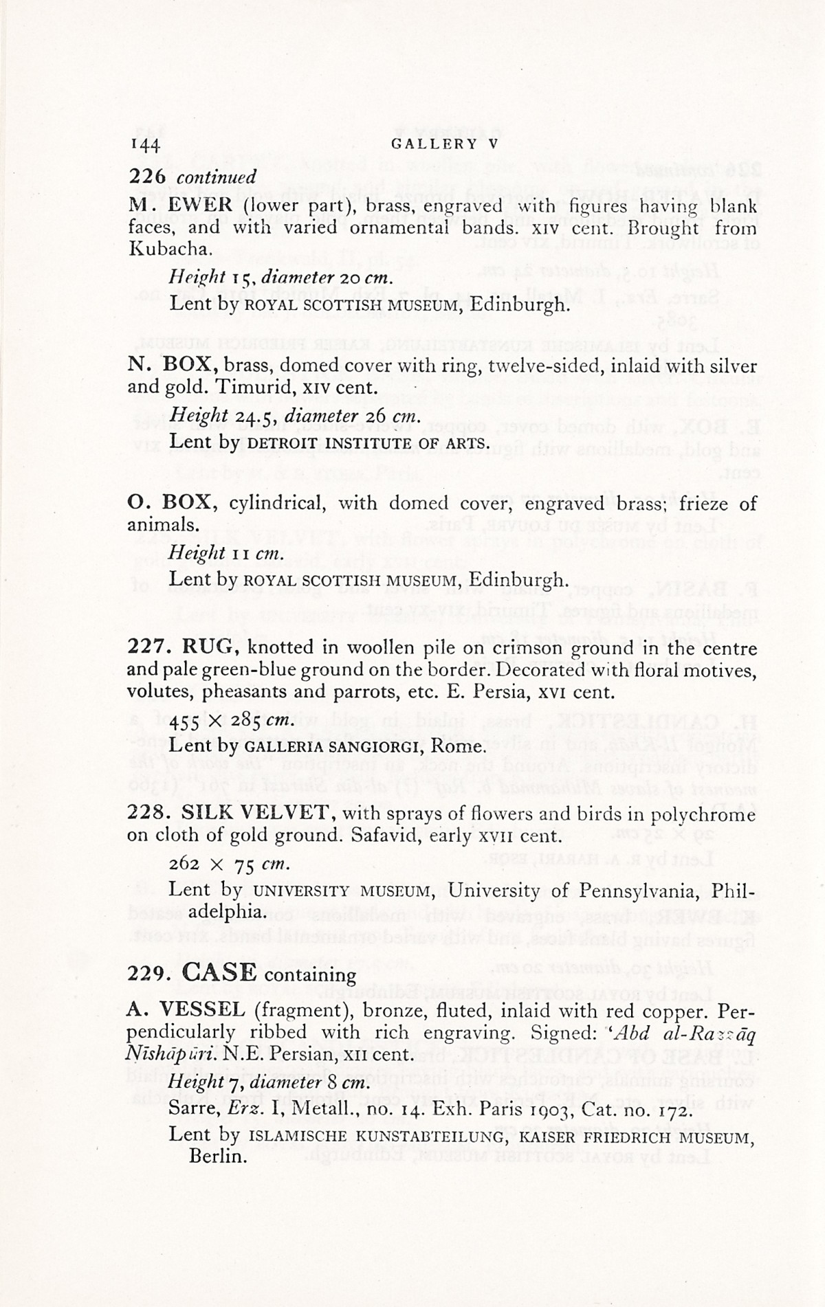 Page 172 of 1931 - International Exhibition of Persian Art