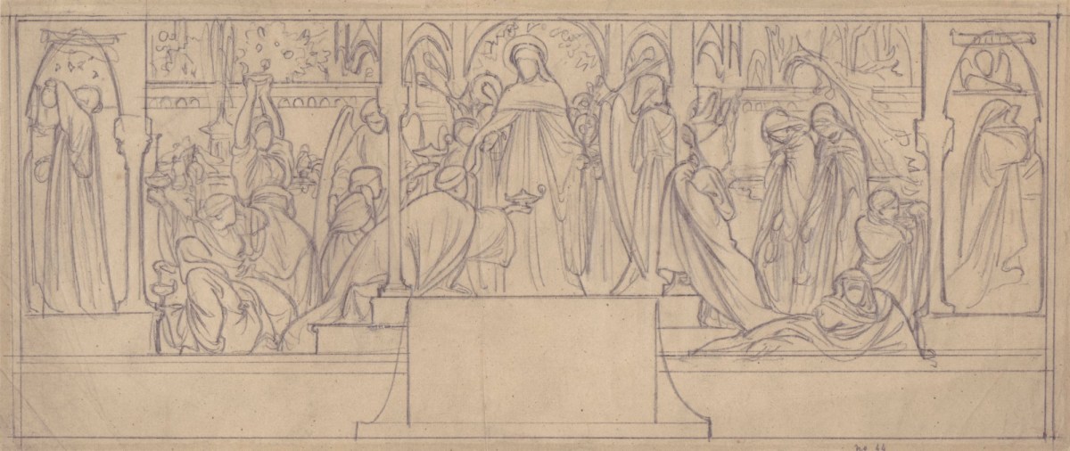 Lord Leighton PRA, Tracing for the Wise and Foolish Virgins