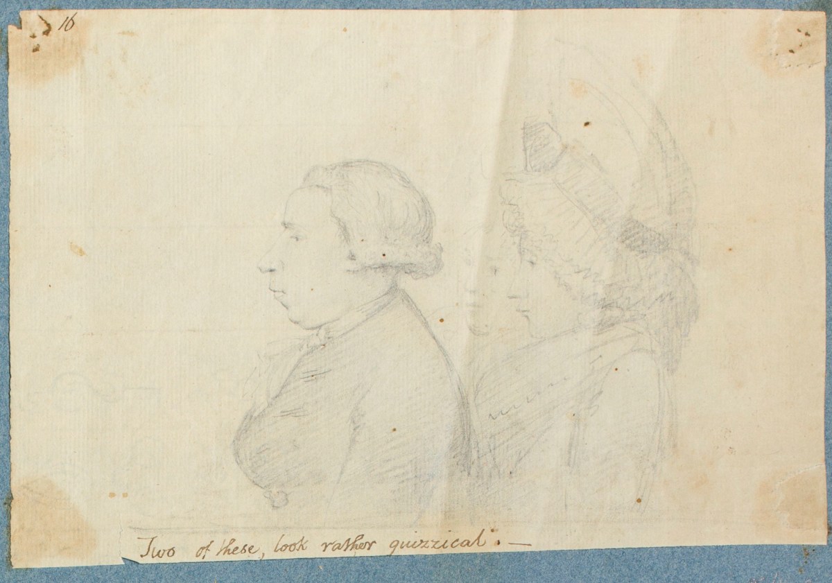George Dance RA, Profiles of a man and two women
