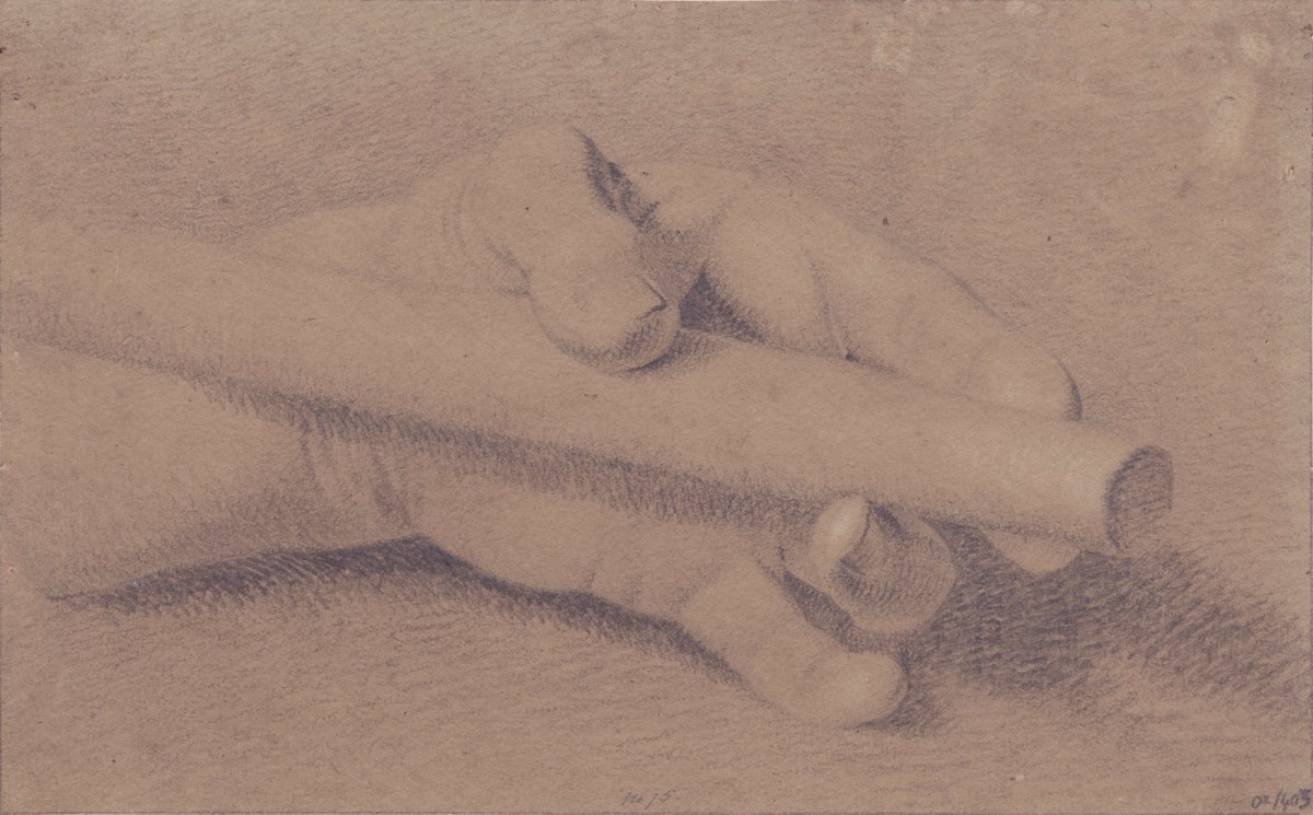 Benjamin Robert Haydon, A hand holding a baton - probably drawn from a cast