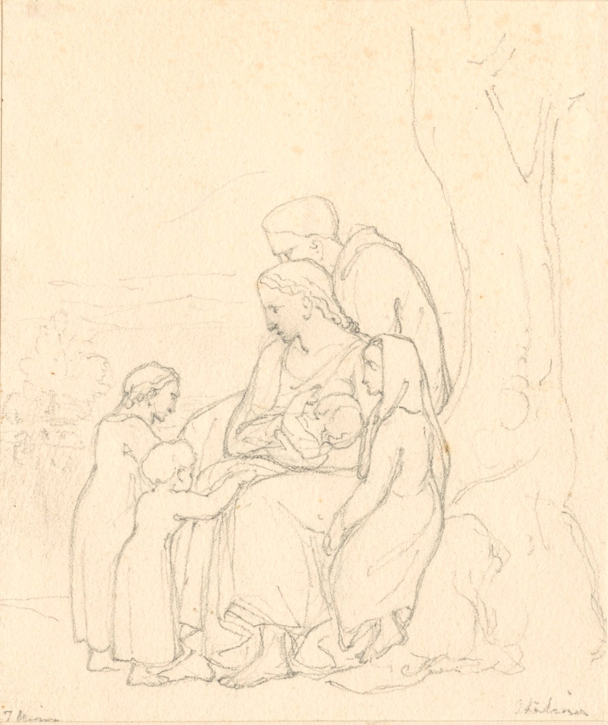 Thomas Uwins RA, A family resting by a tree
