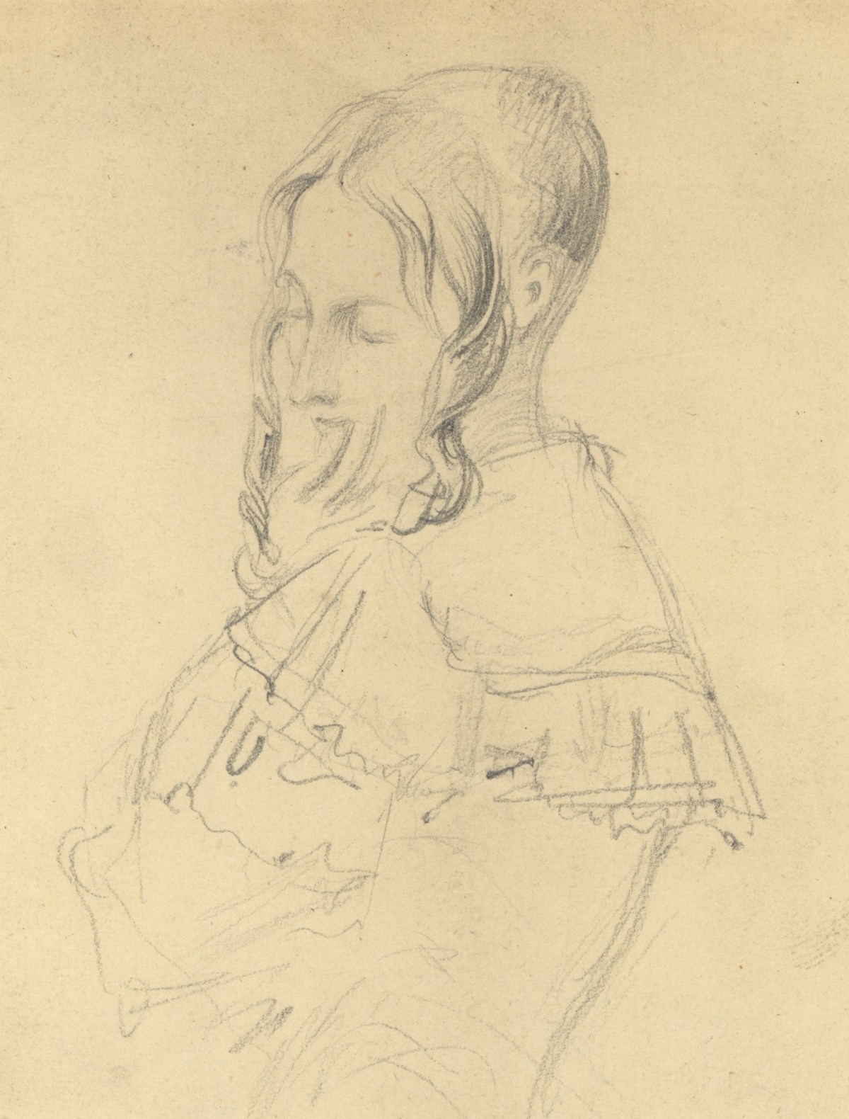 Solomon Alexander Hart RA, Head and shoulders of a woman